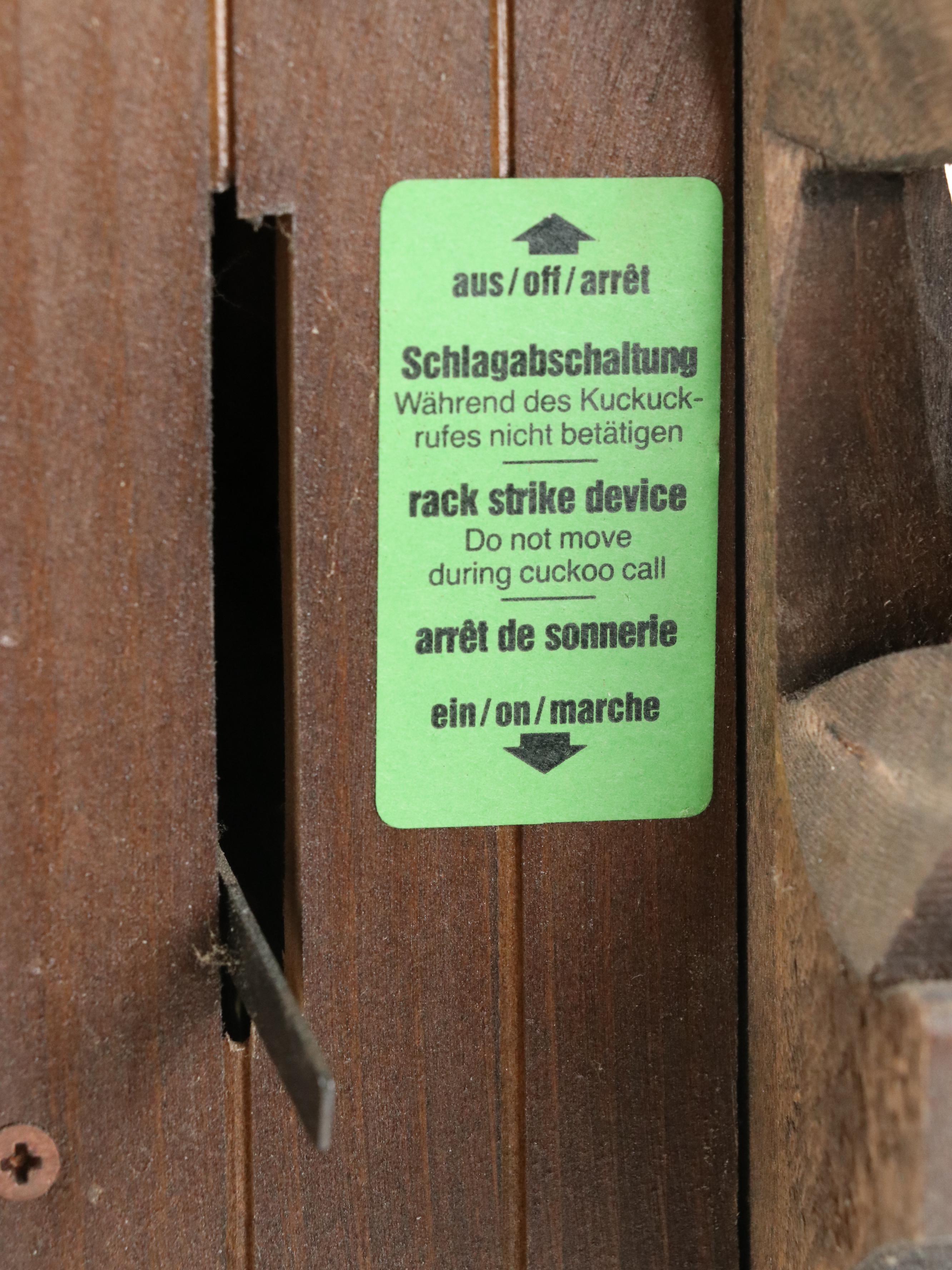 German Black Forest Anton Schneider Söhne Cuckoo Clock