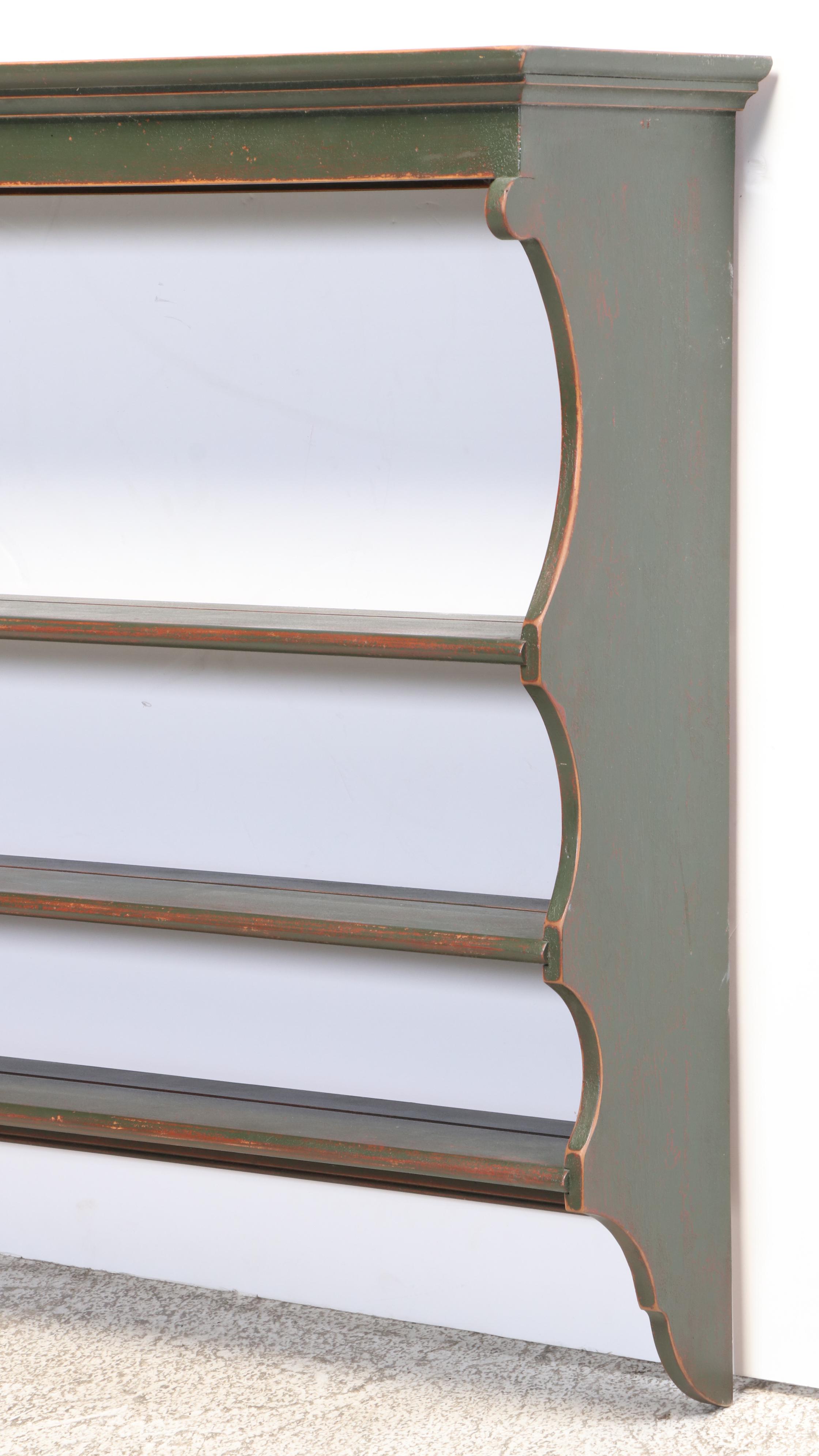 David T. Smith & Co. Federal Style Painted Wood Wall Hanging Plate Rack