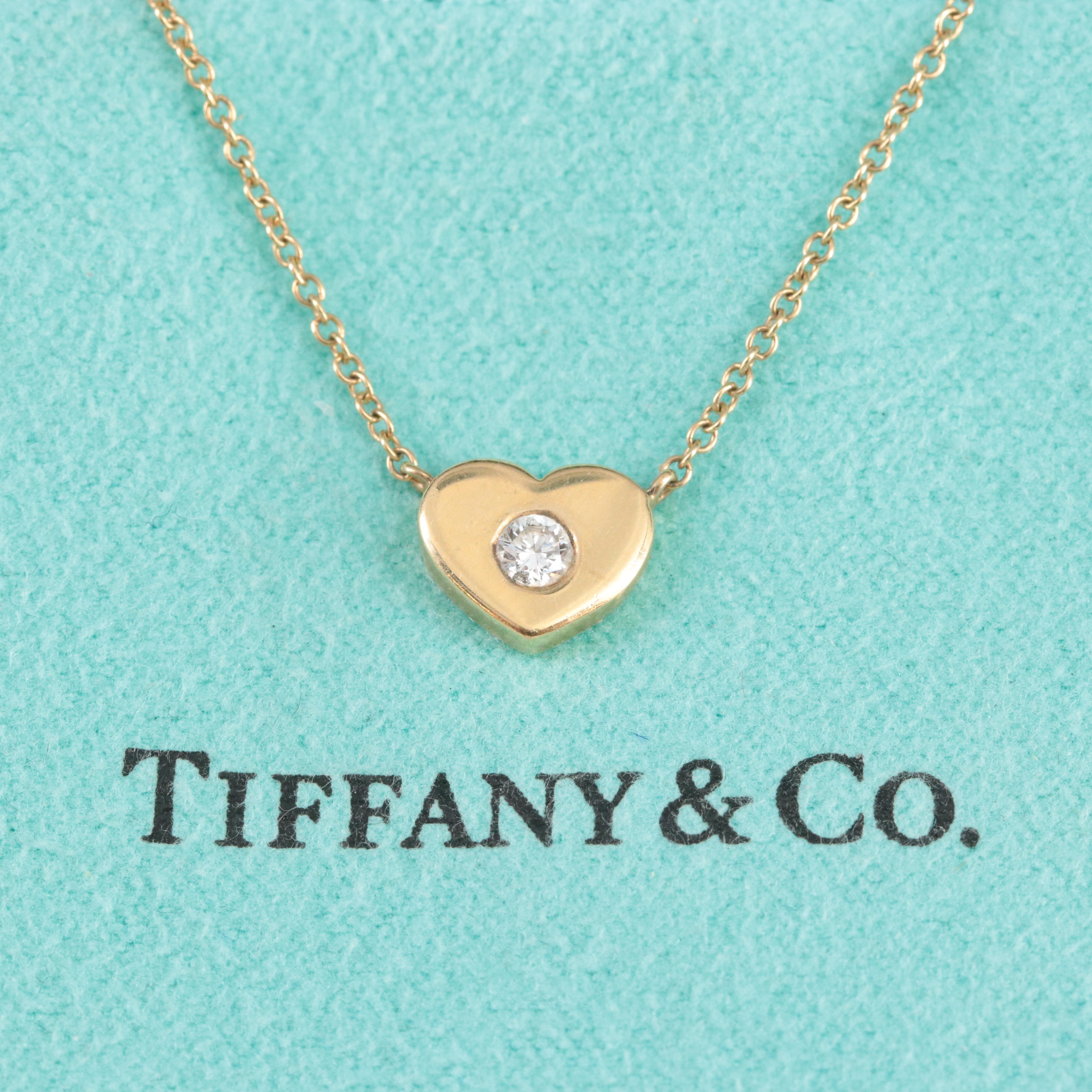 Paloma Picasso for Tiffany & Co. 18K Modern Heart Necklace with Diamond Accent