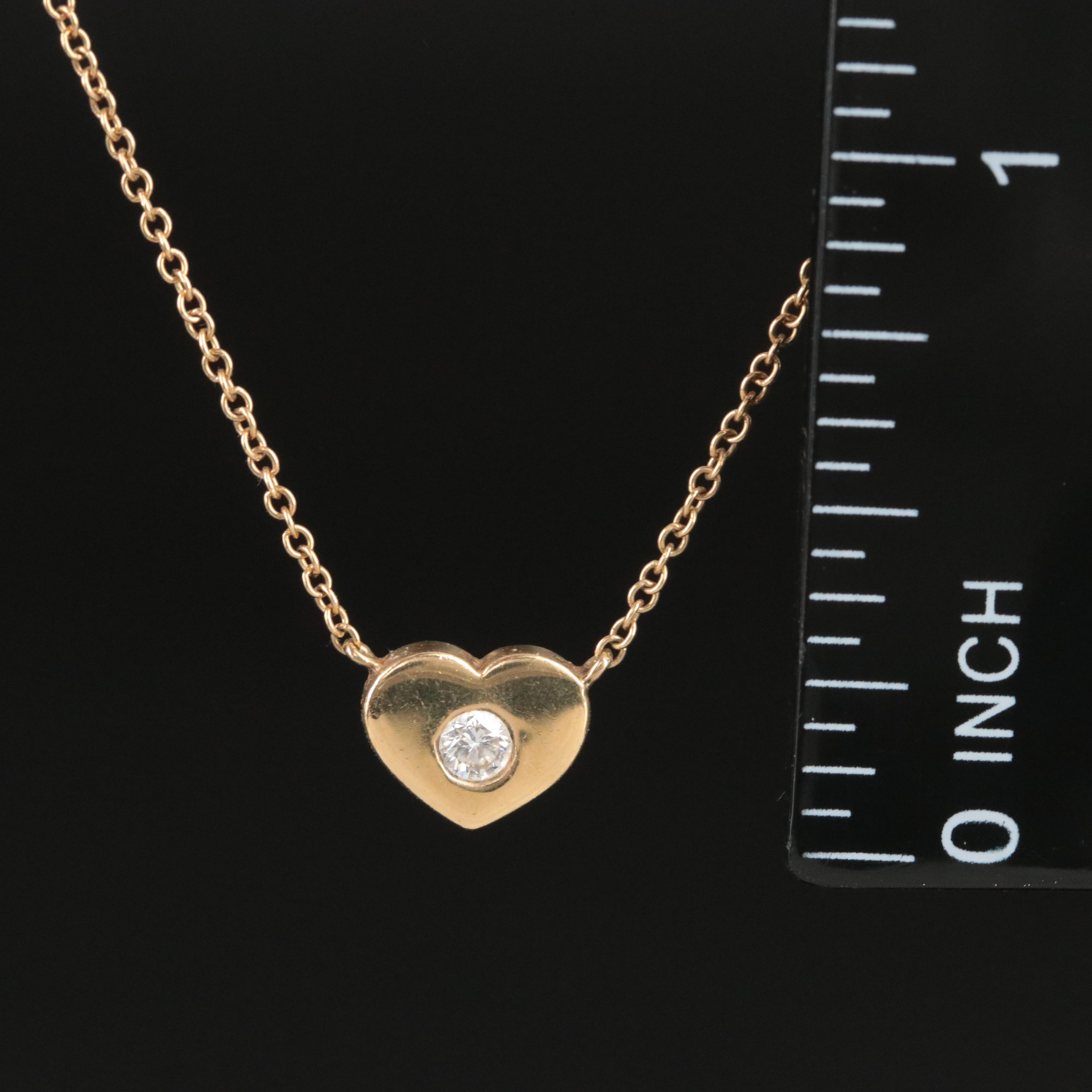 Paloma Picasso for Tiffany & Co. 18K Modern Heart Necklace with Diamond Accent