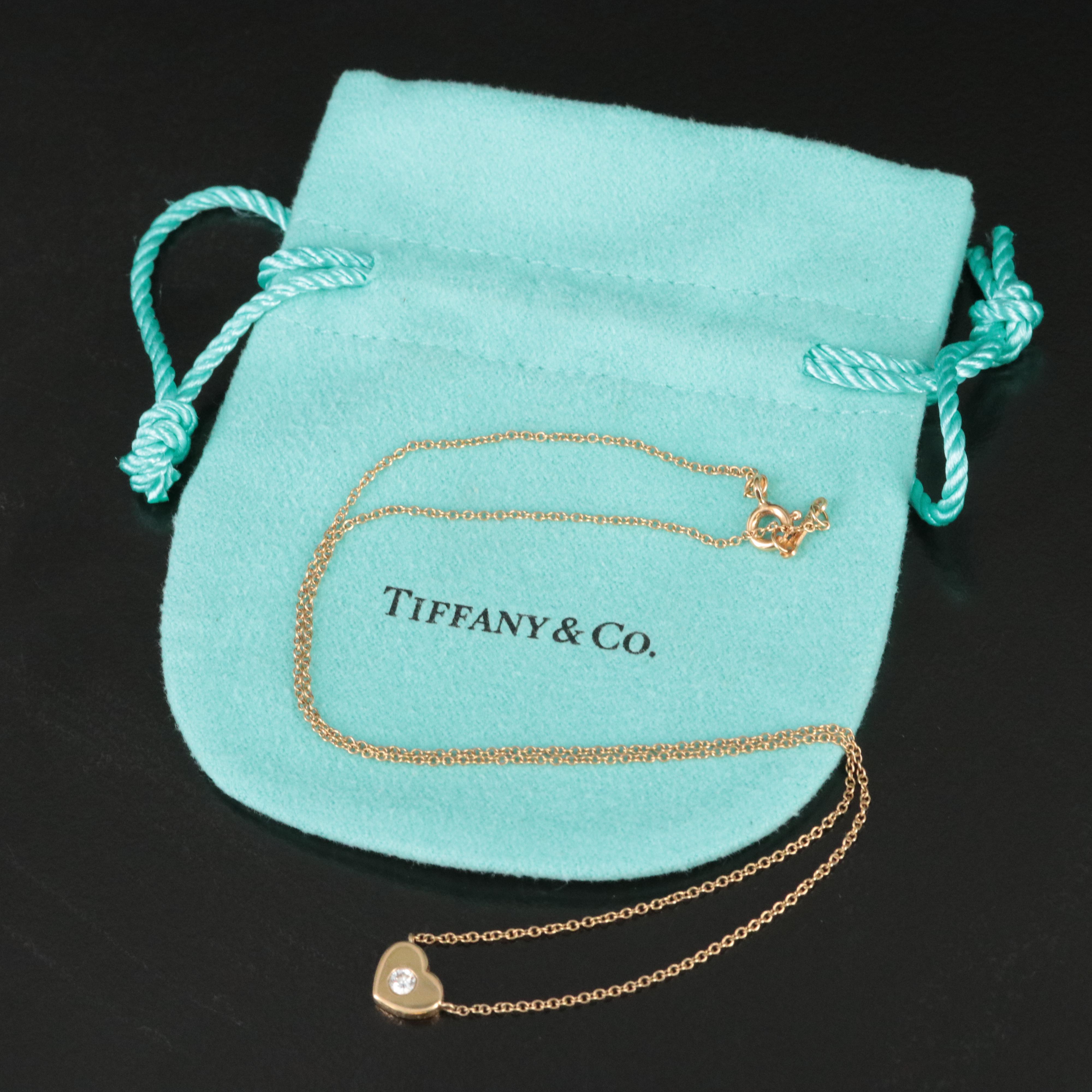 Paloma Picasso for Tiffany & Co. 18K Modern Heart Necklace with Diamond Accent