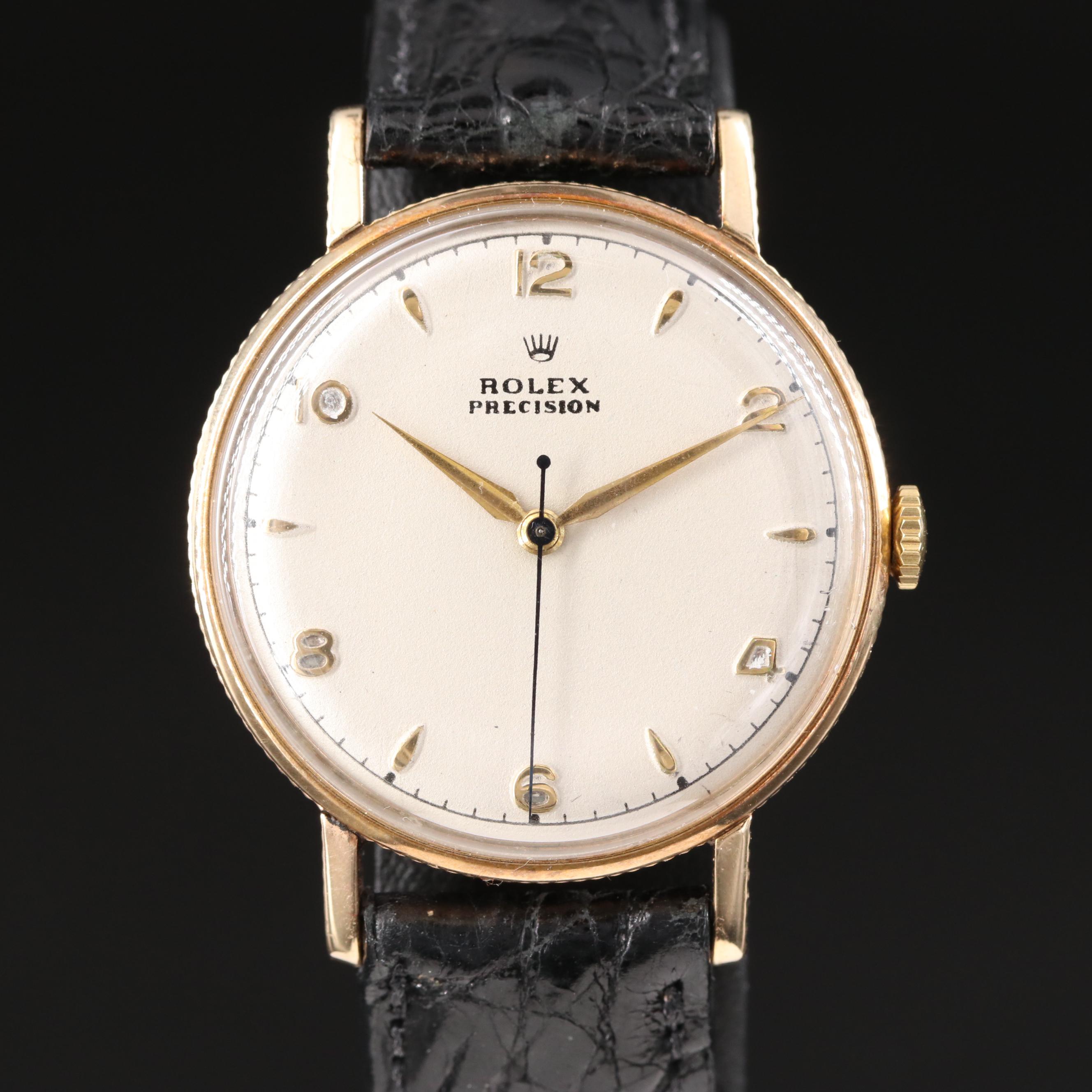 9K Rolex Precision Coin Edge Vintage Watch