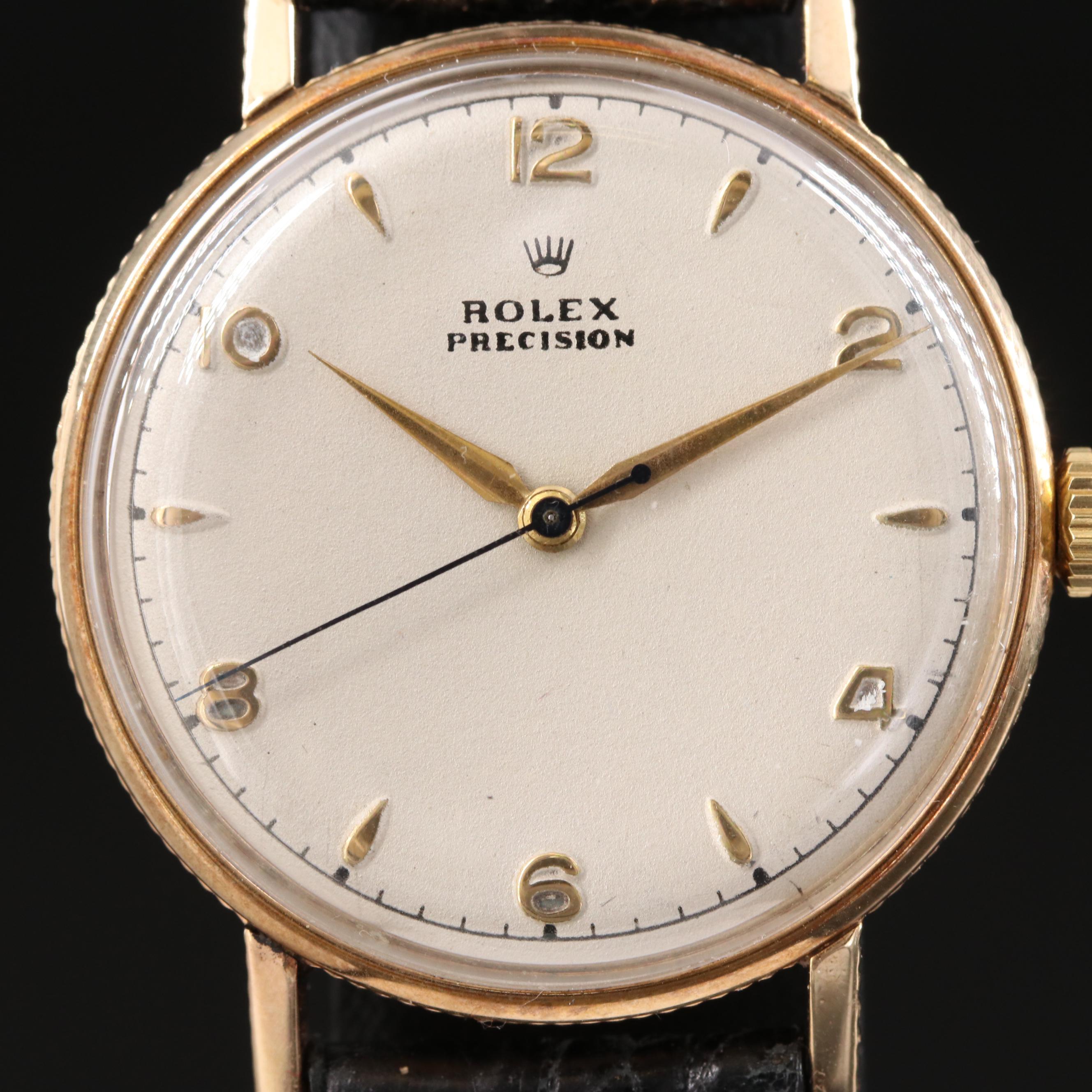 9K Rolex Precision Coin Edge Vintage Watch