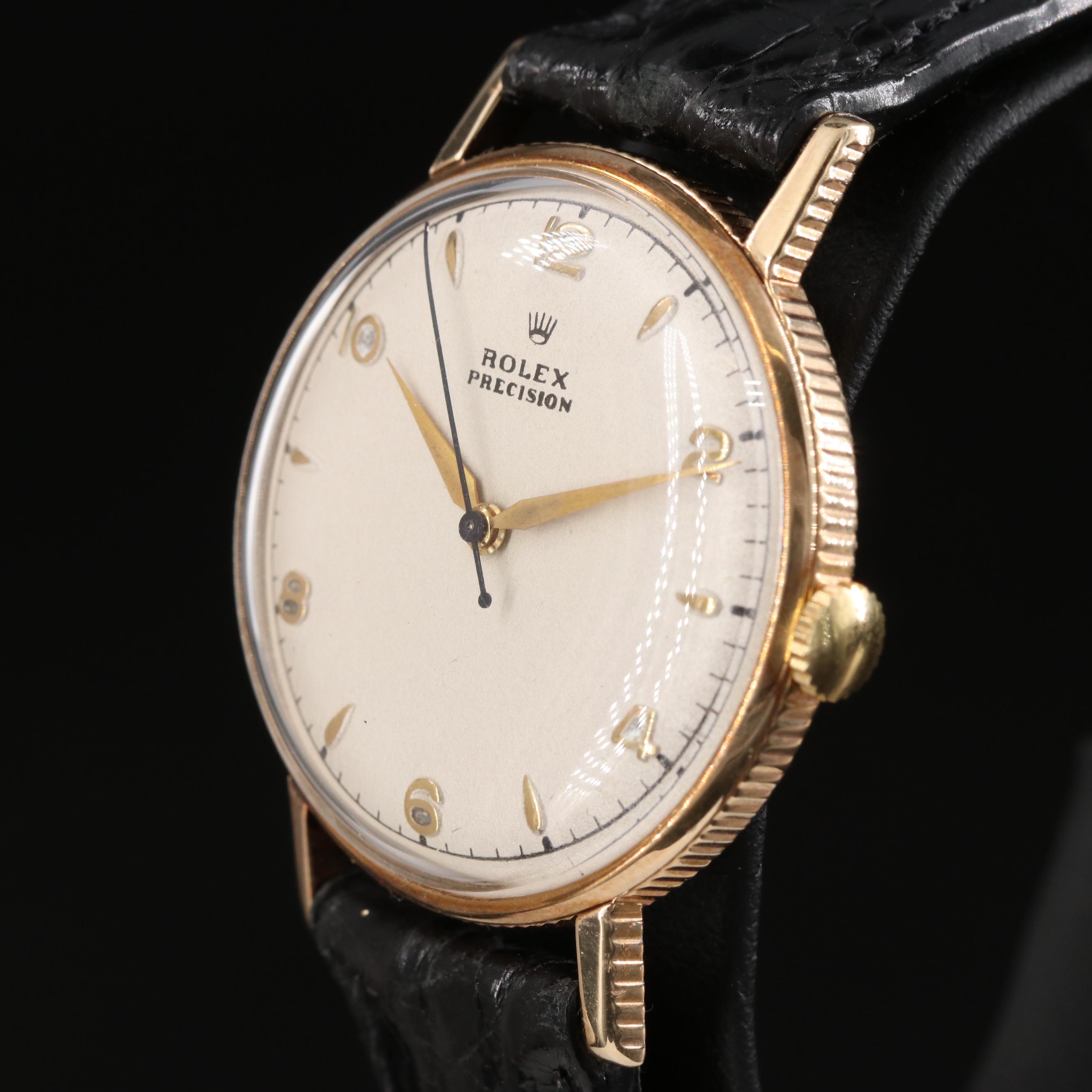 9K Rolex Precision Coin Edge Vintage Watch