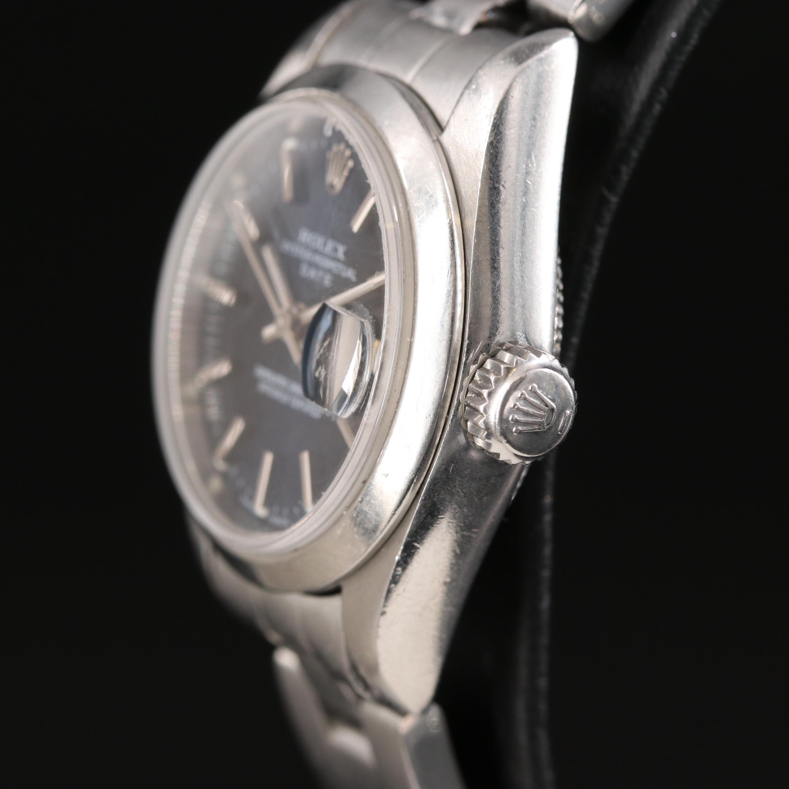 2000 Rolex Oyster Perpetual Blue Dial Date Watch