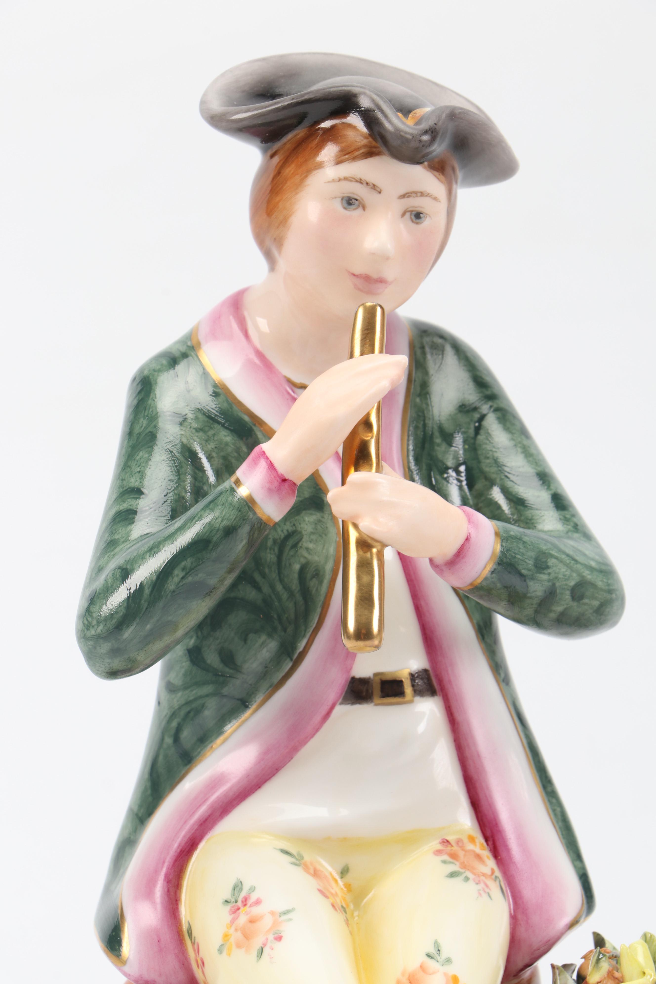 Royal Crown Derby Bone China "The Fruit Seller" and " The Flower Seller"