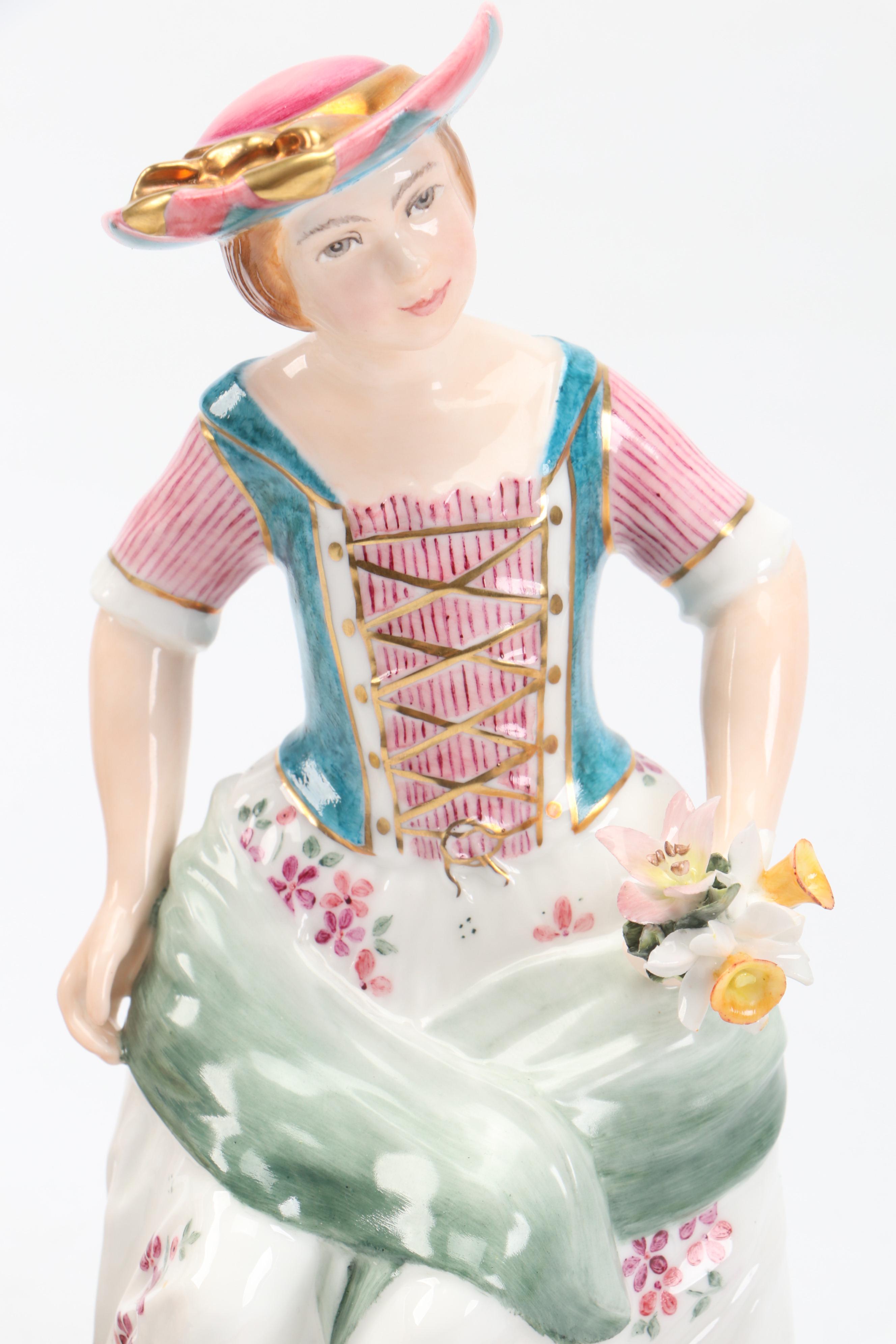 Royal Crown Derby Bone China "The Fruit Seller" and " The Flower Seller"