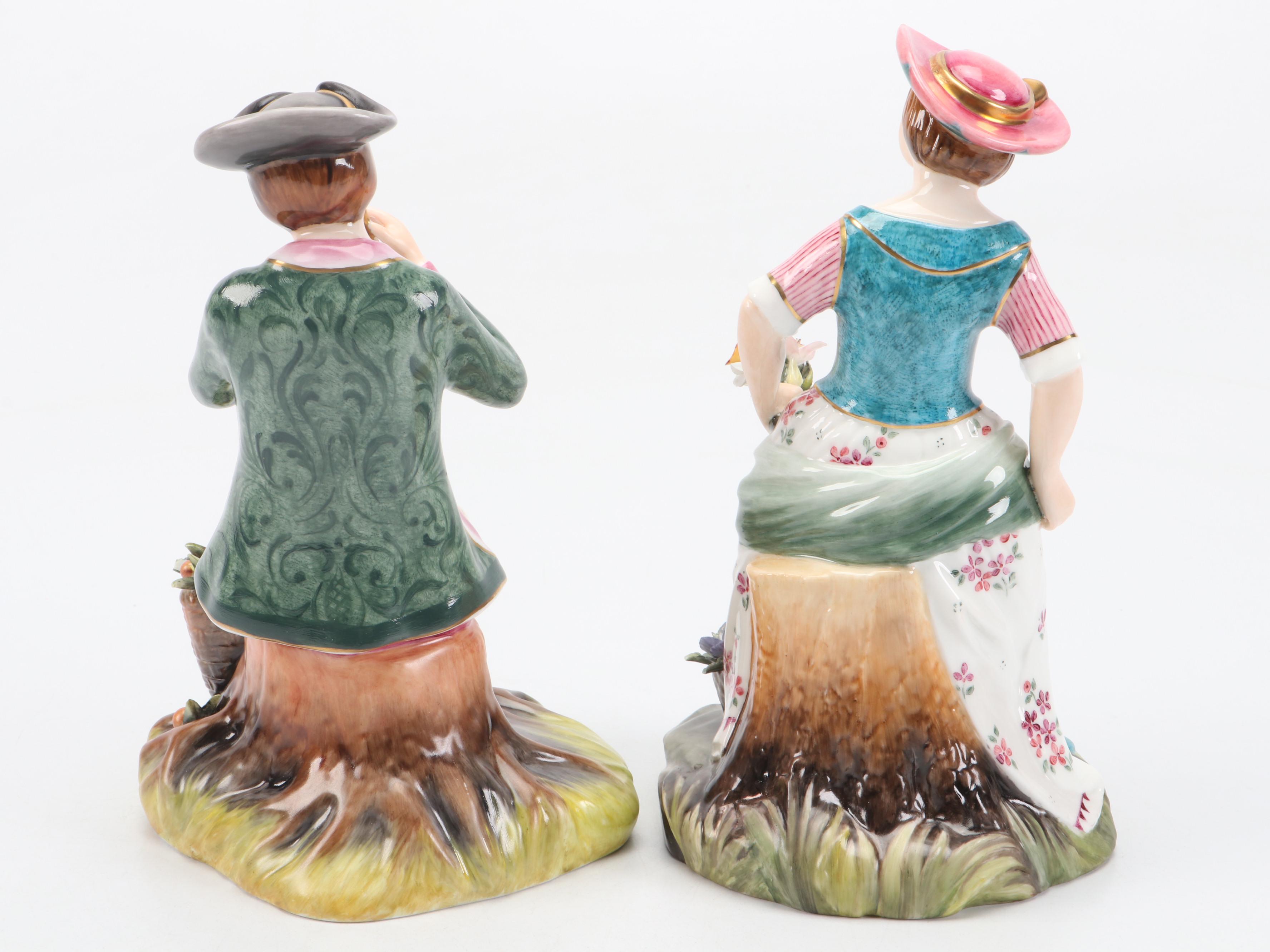 Royal Crown Derby Bone China "The Fruit Seller" and " The Flower Seller"