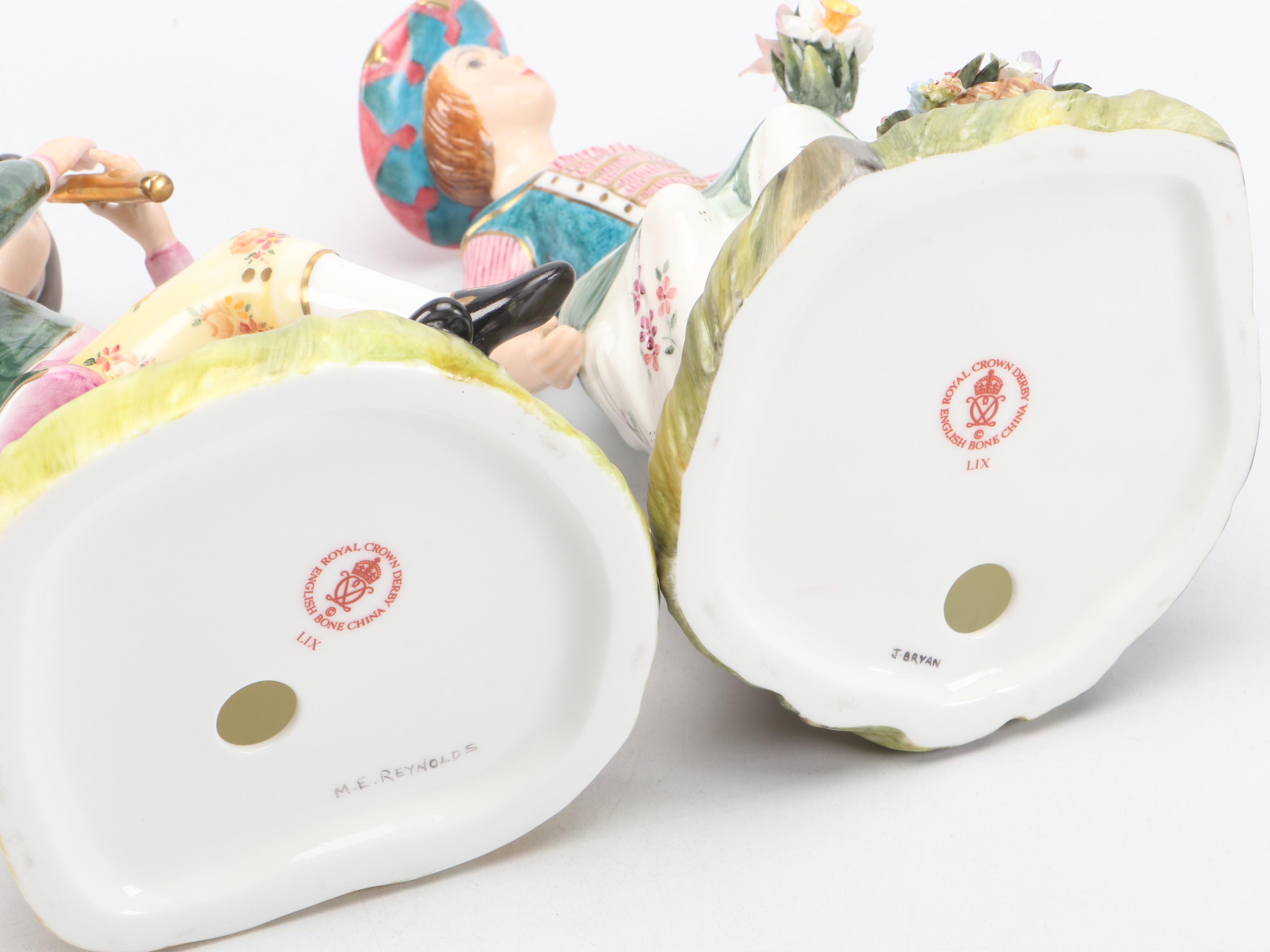 Royal Crown Derby Bone China "The Fruit Seller" and " The Flower Seller"