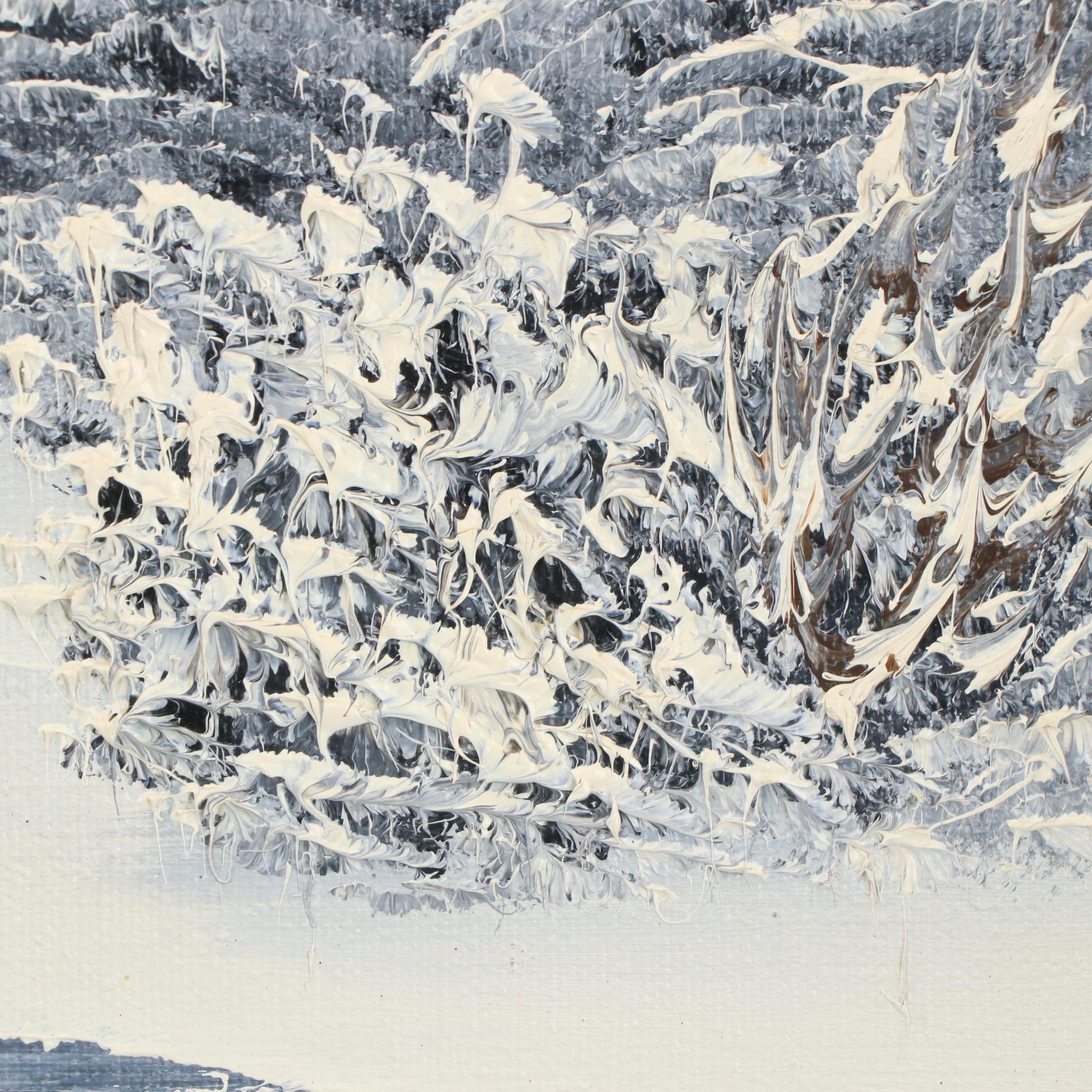 Barrister Oil Painting of Winter Landscape, 1970's