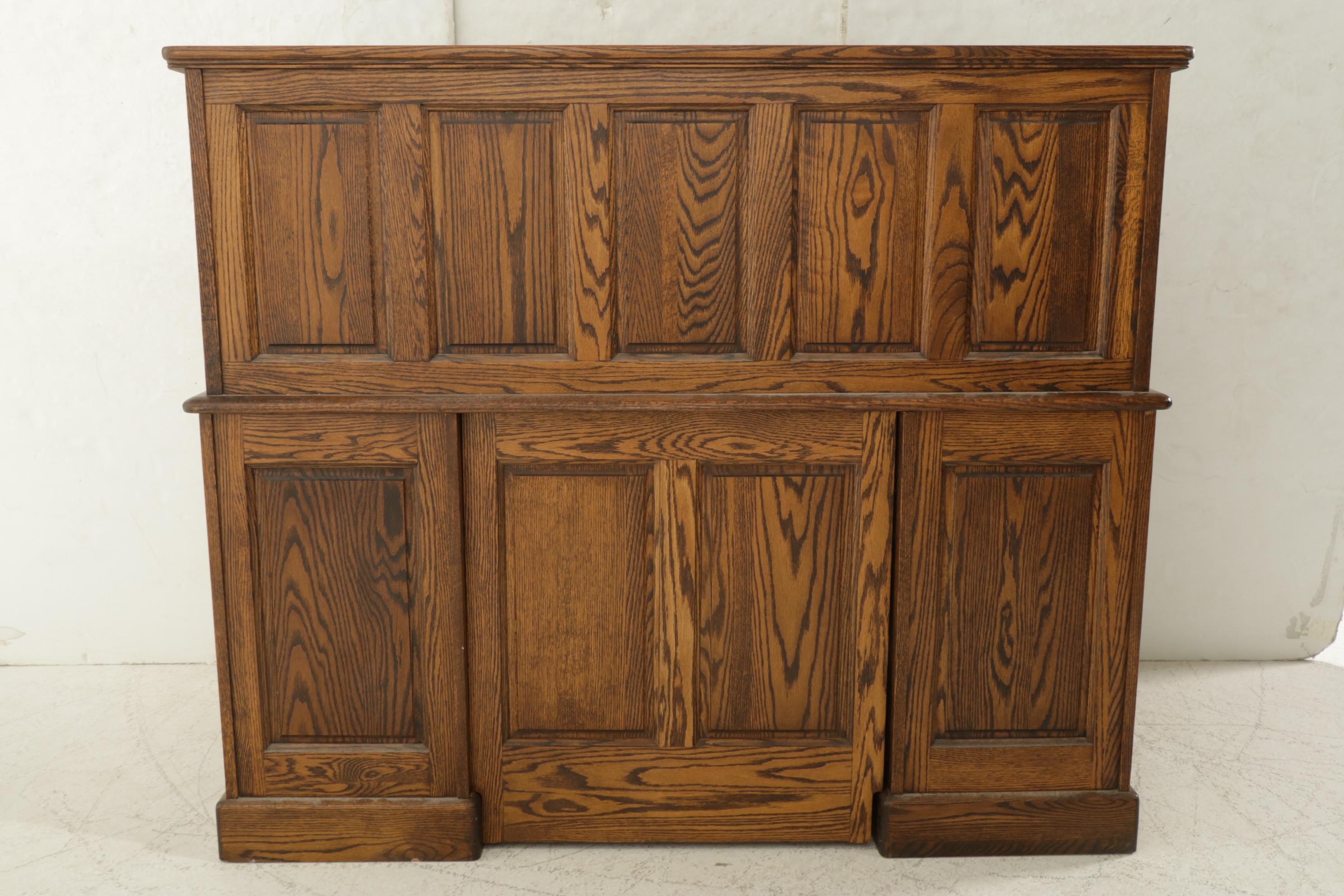 Oak Crest Roll Top Desk, Late 20th Century