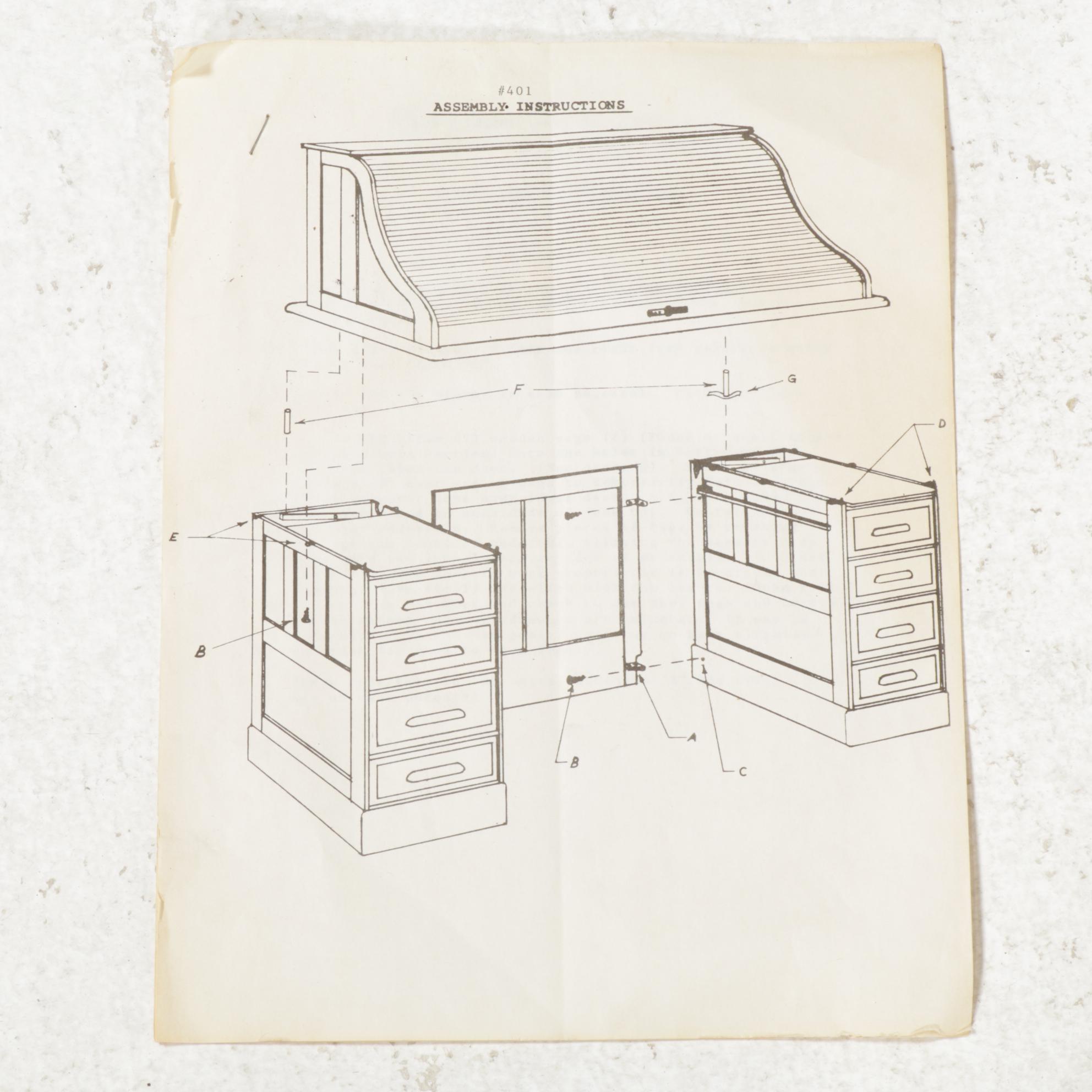 Oak Crest Roll Top Desk, Late 20th Century
