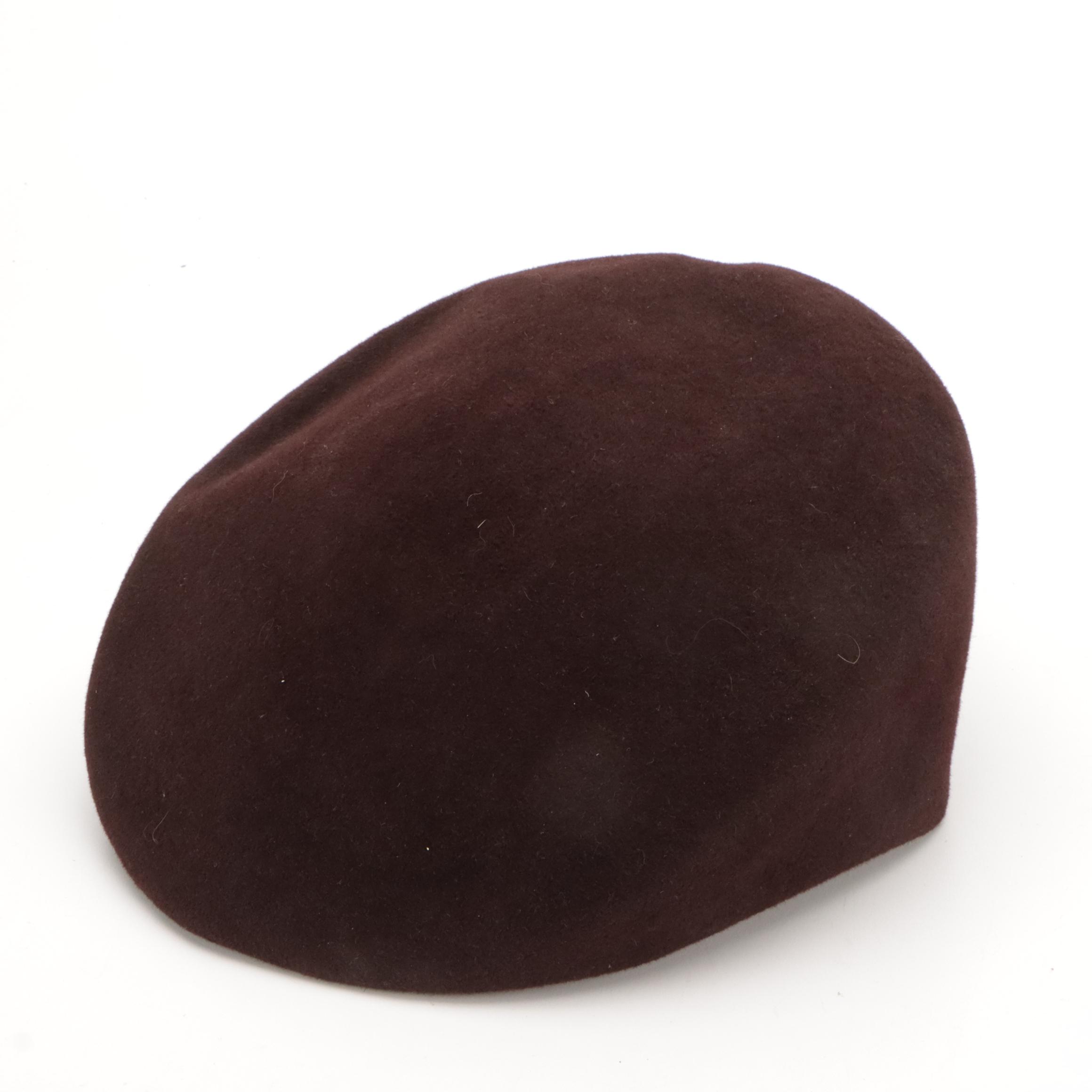 Nina Ricci Breton Hat and Philippe Model Oversized Ascot Caps in Fur Felt, Boxes