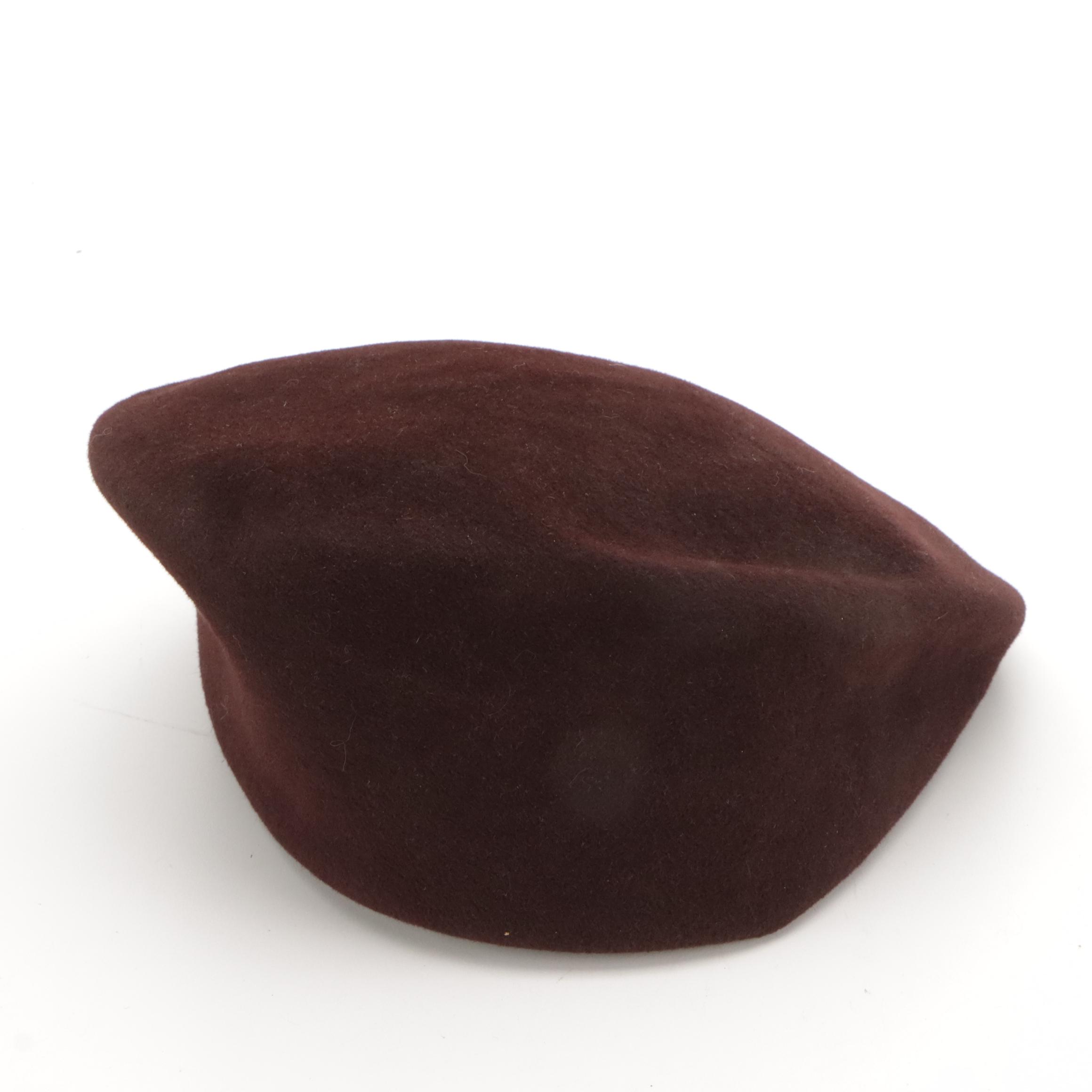 Nina Ricci Breton Hat and Philippe Model Oversized Ascot Caps in Fur Felt, Boxes