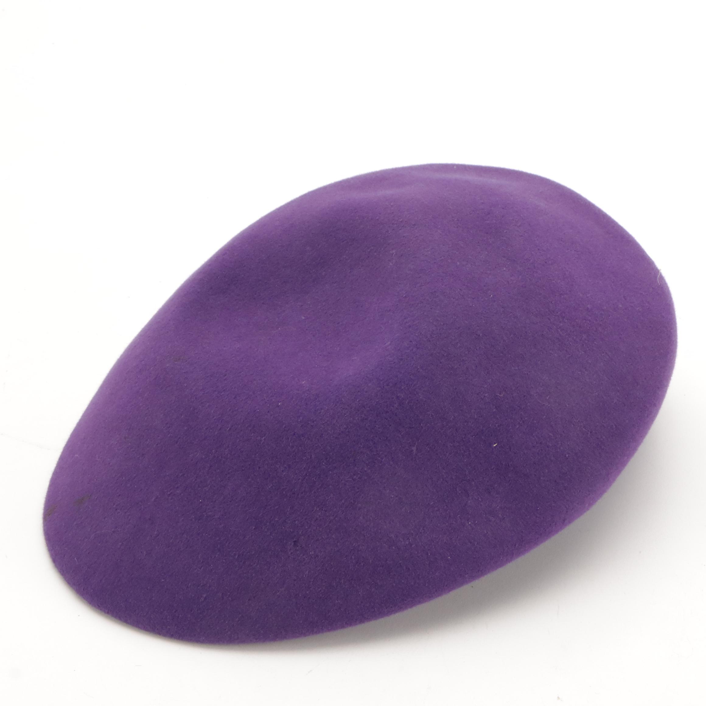 Nina Ricci Breton Hat and Philippe Model Oversized Ascot Caps in Fur Felt, Boxes