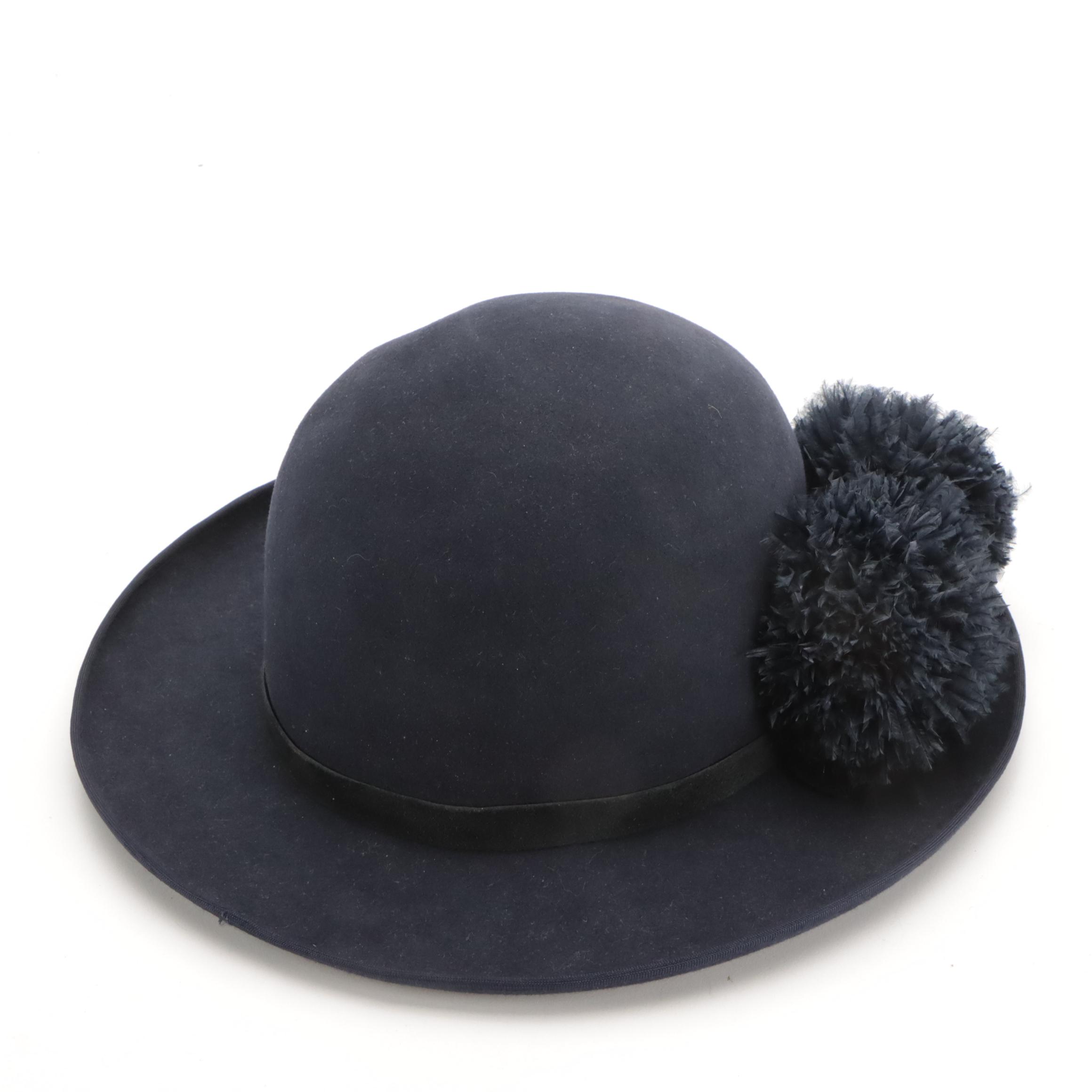 Nina Ricci Breton Hat and Philippe Model Oversized Ascot Caps in Fur Felt, Boxes