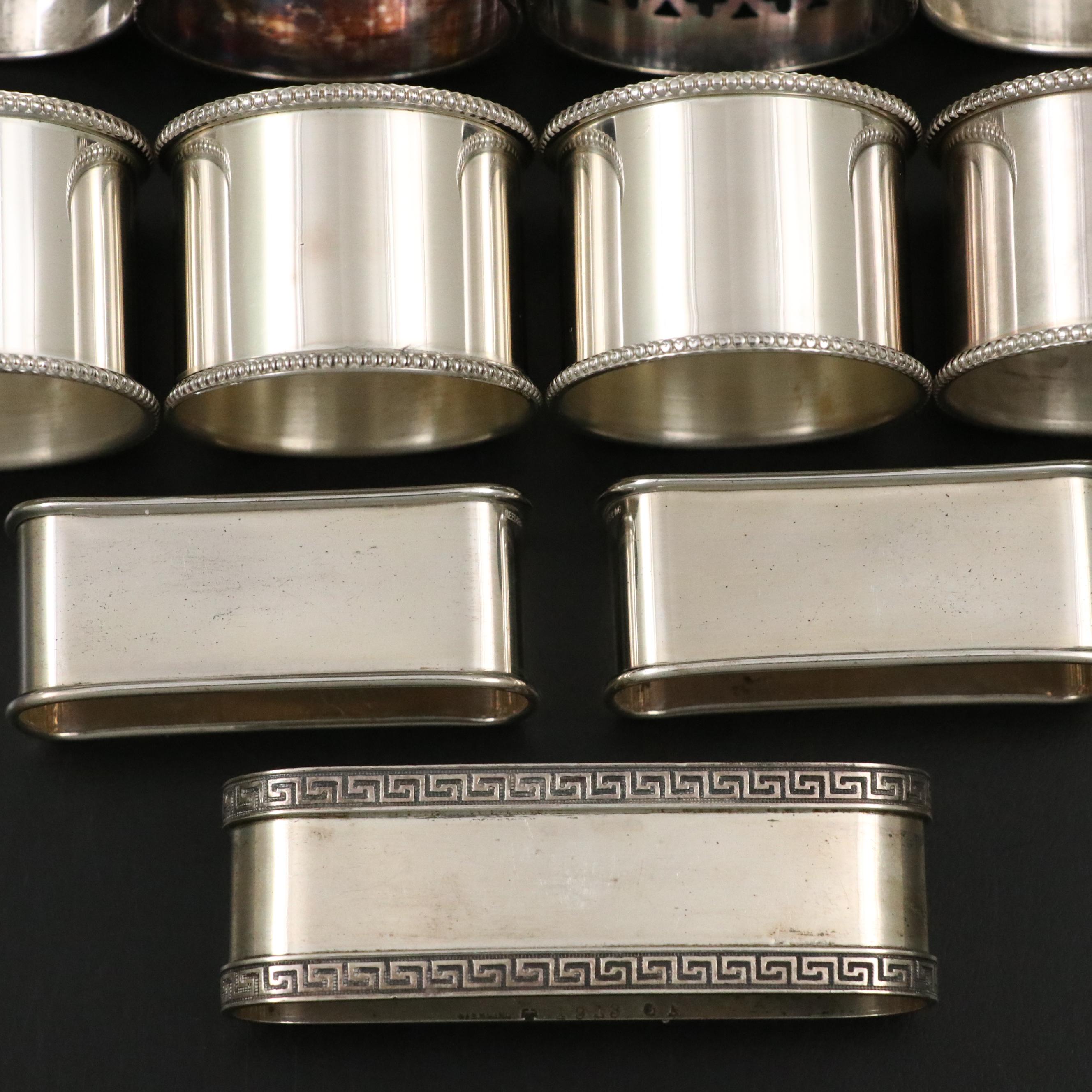 English Patterson & Sons Ltd. Sterling Napkin Ring with More Metal Napkin Rings