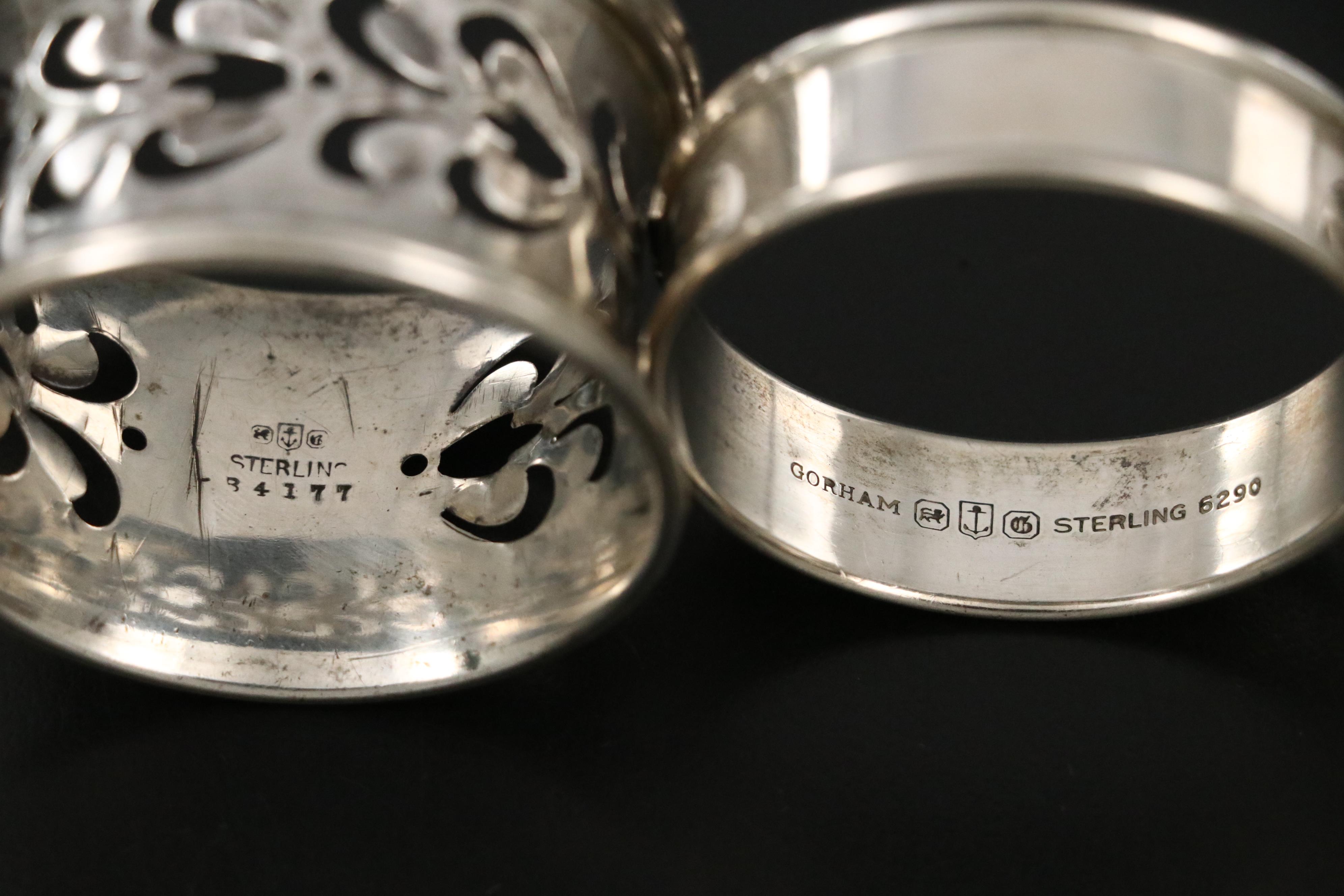 English Patterson & Sons Ltd. Sterling Napkin Ring with More Metal Napkin Rings