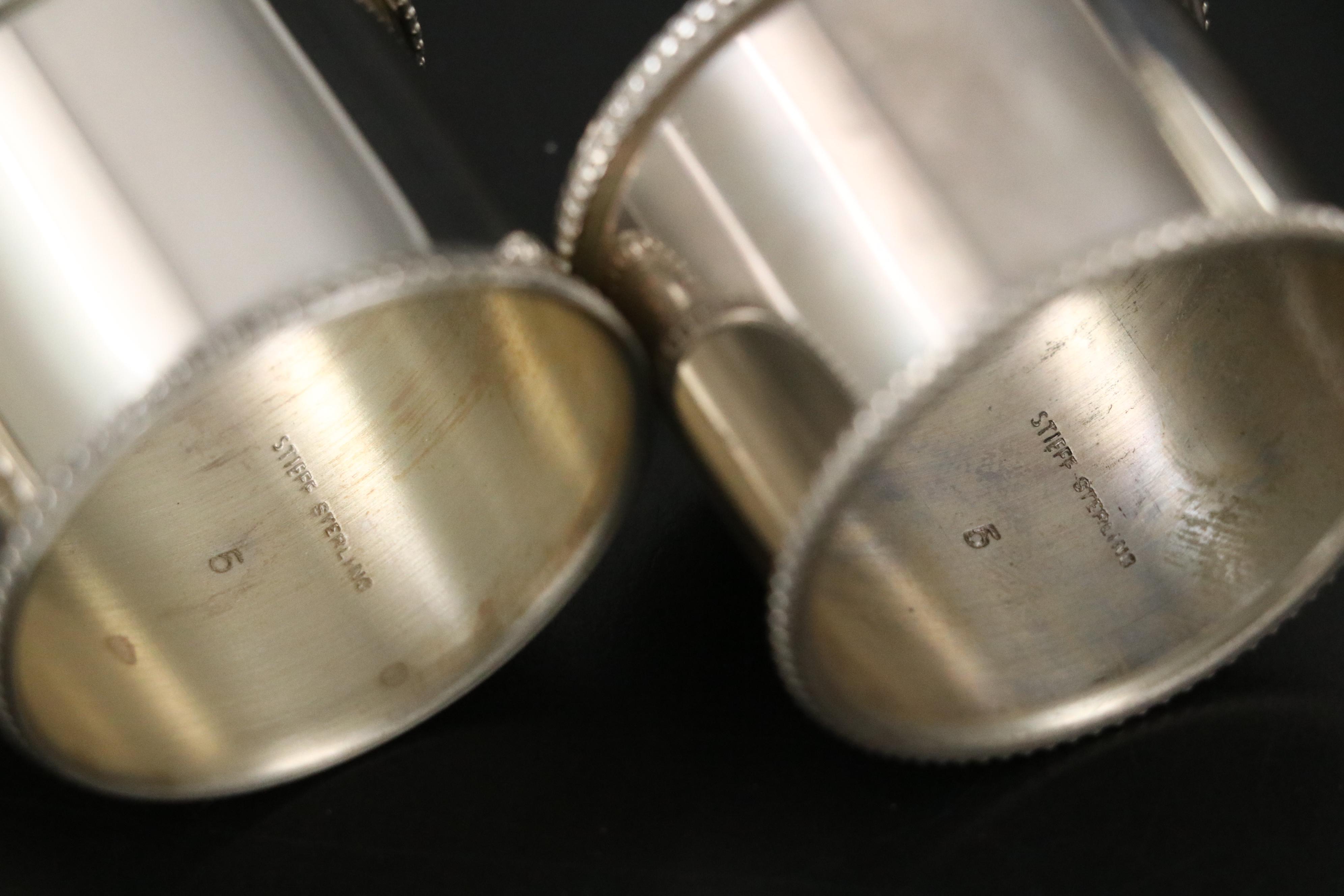 English Patterson & Sons Ltd. Sterling Napkin Ring with More Metal Napkin Rings