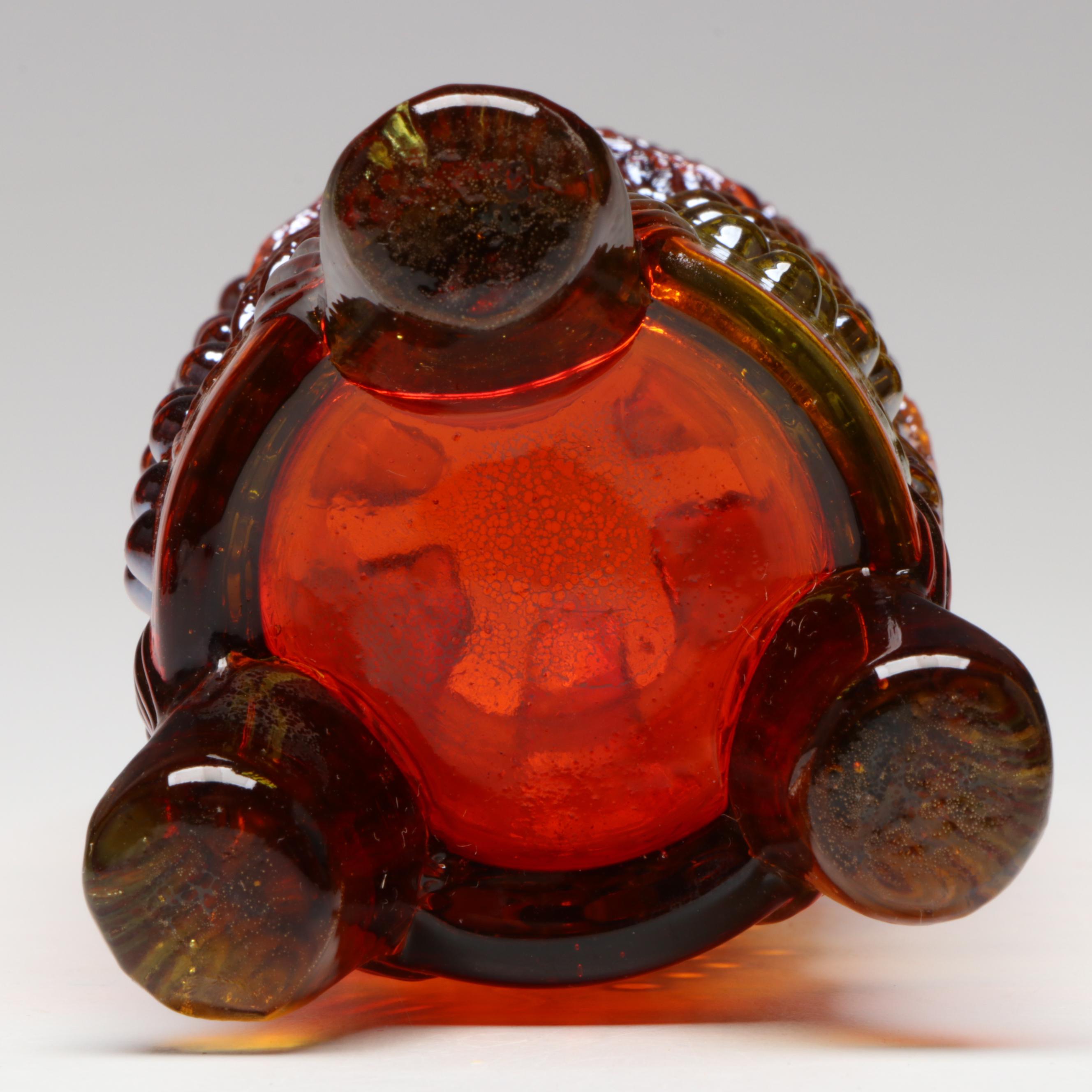 Fenton "Orange Tree Marigold" Three-Toed Bowl with More Carnival Glass Tableware