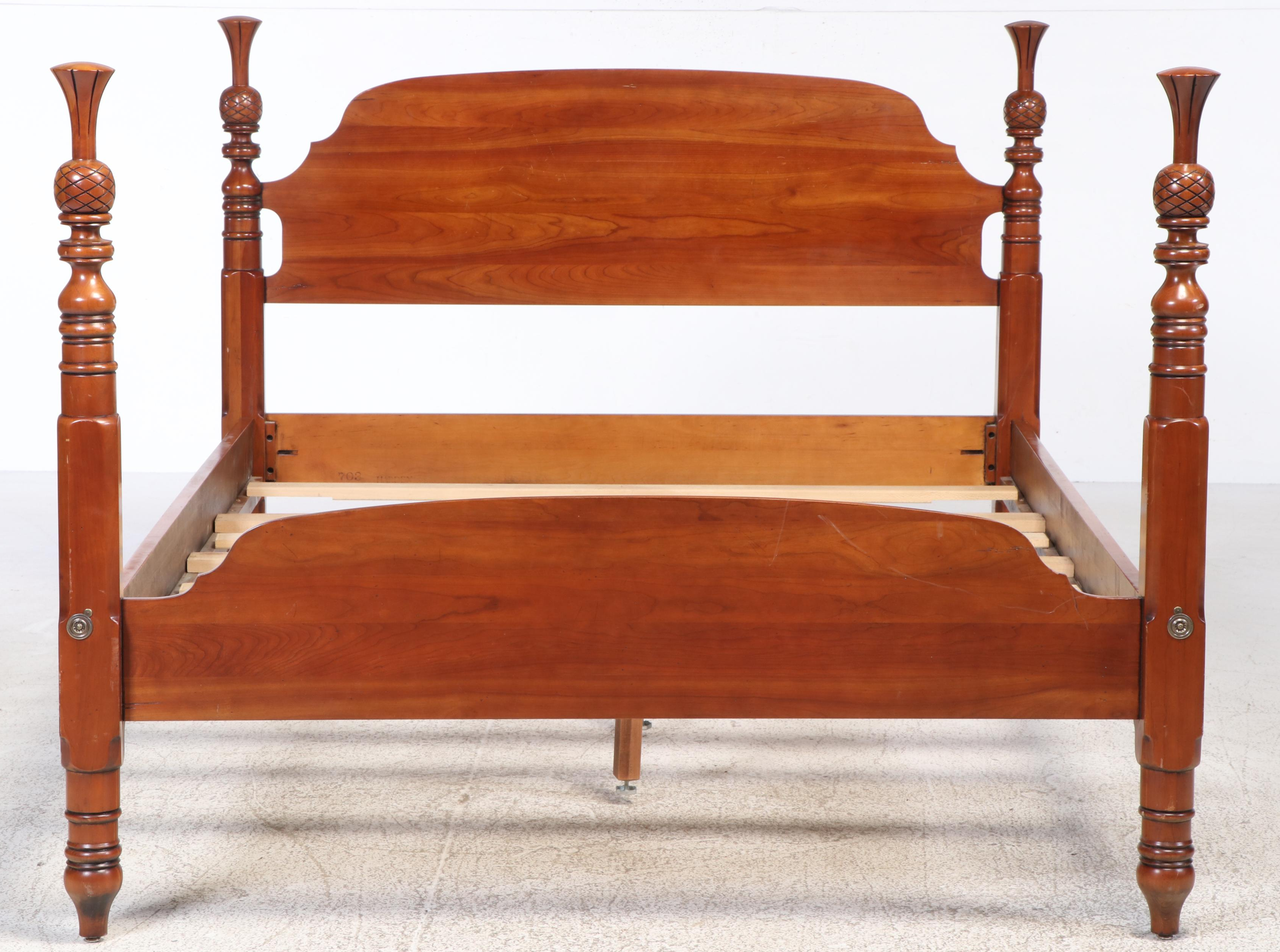 Harden Federal Style Cherry Pineapple Finial Four Poster Bed Frame
