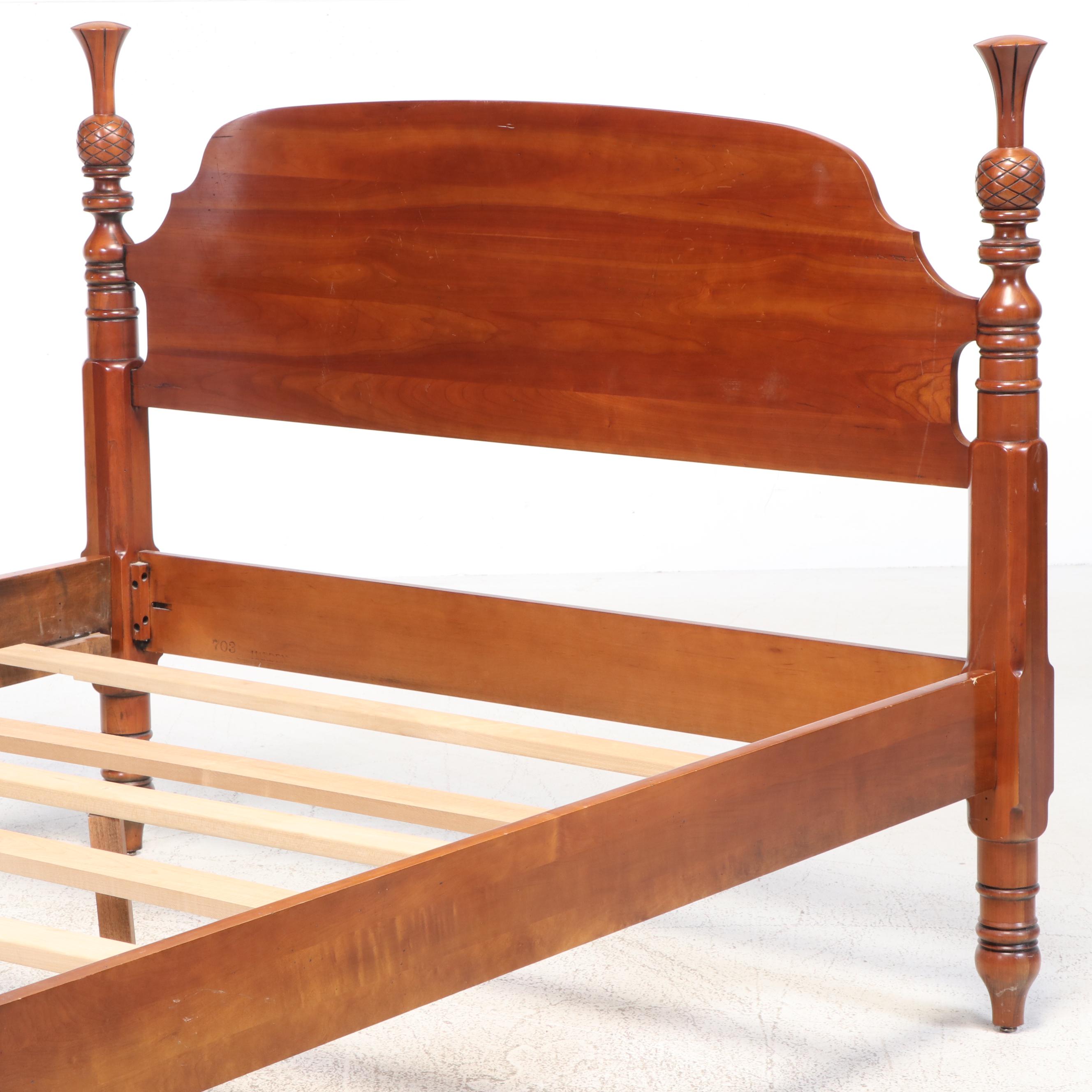 Harden Federal Style Cherry Pineapple Finial Four Poster Bed Frame