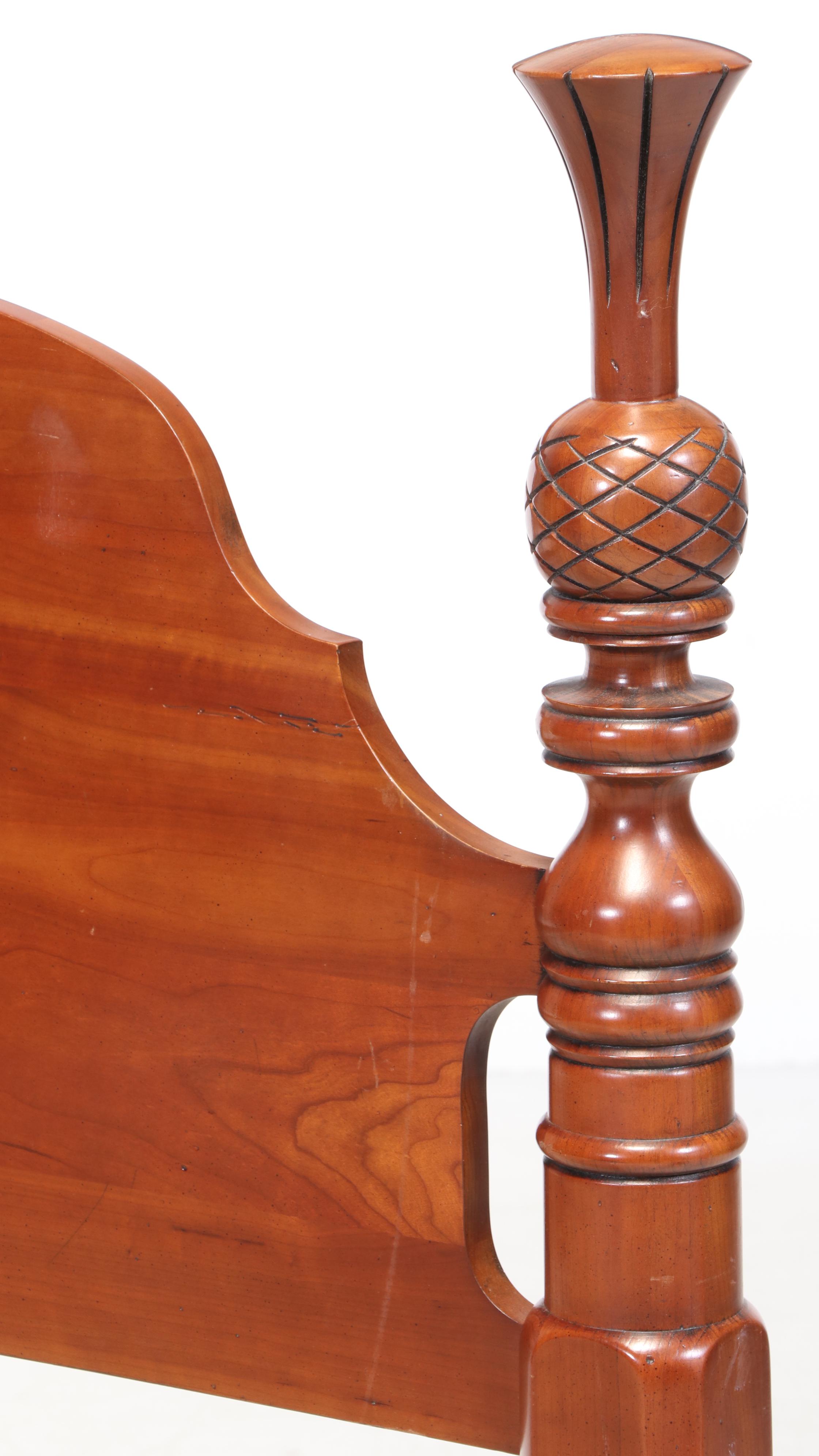 Harden Federal Style Cherry Pineapple Finial Four Poster Bed Frame