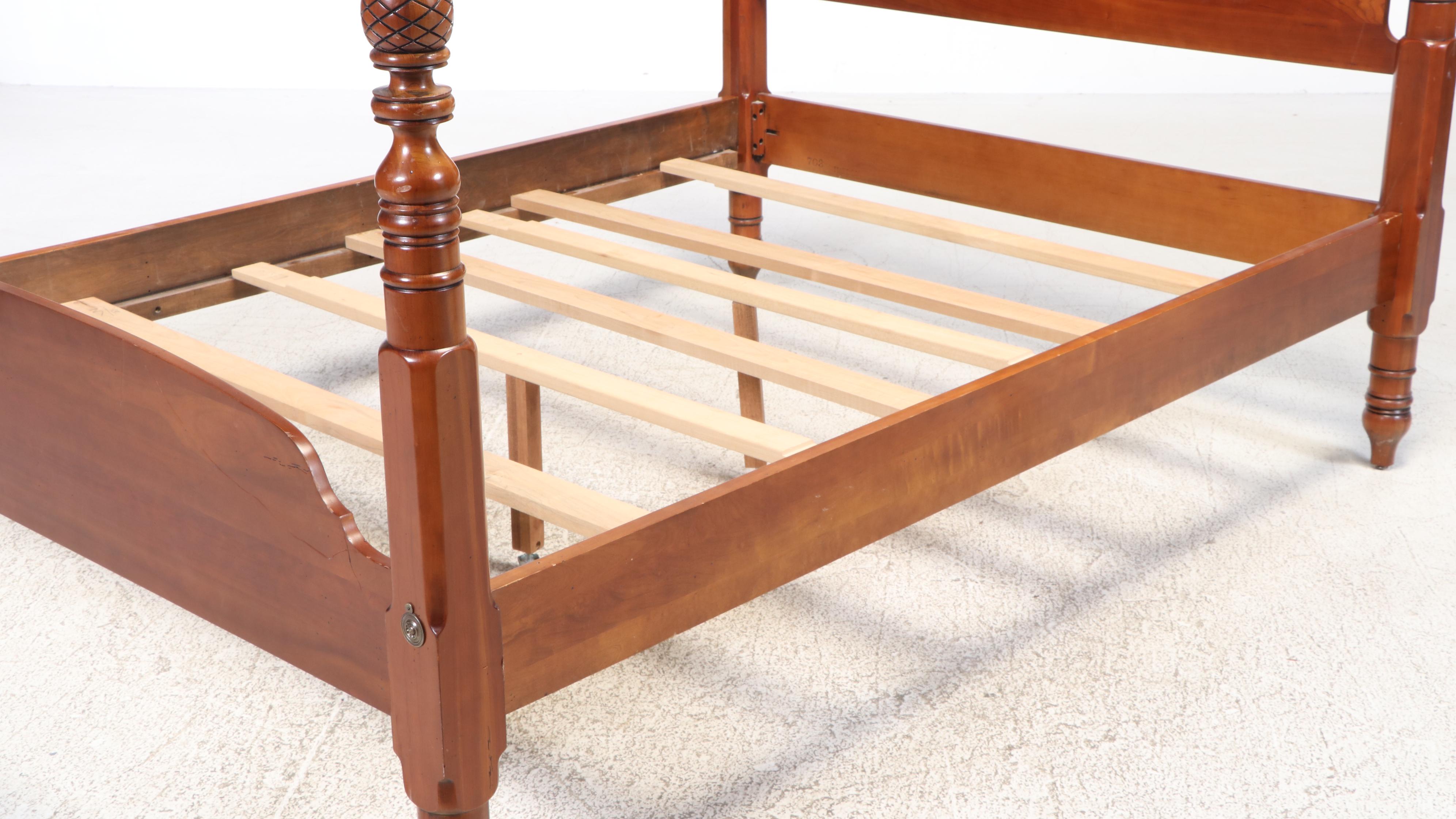 Harden Federal Style Cherry Pineapple Finial Four Poster Bed Frame