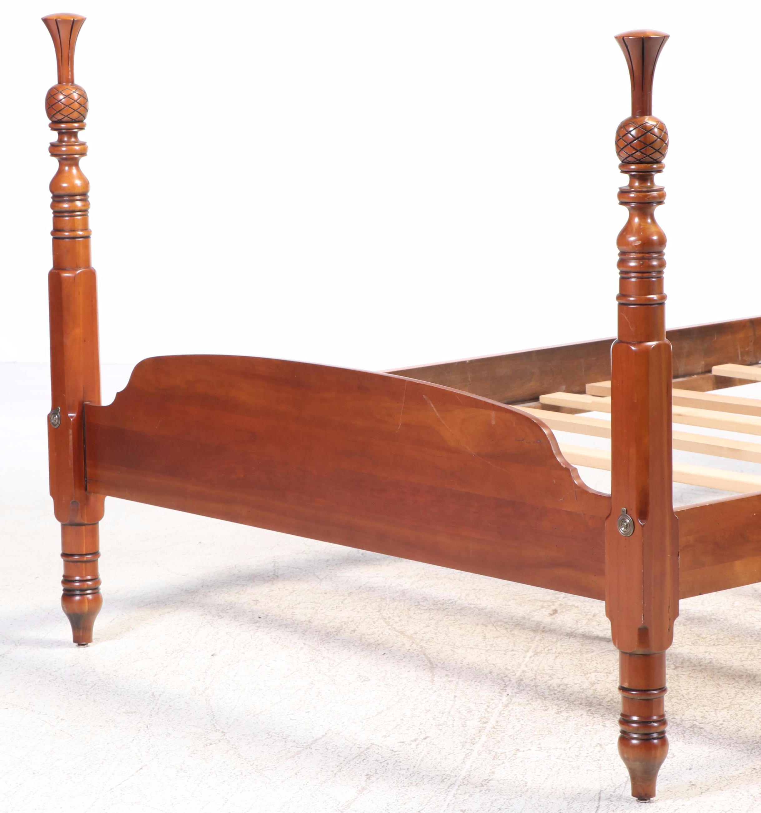 Harden Federal Style Cherry Pineapple Finial Four Poster Bed Frame