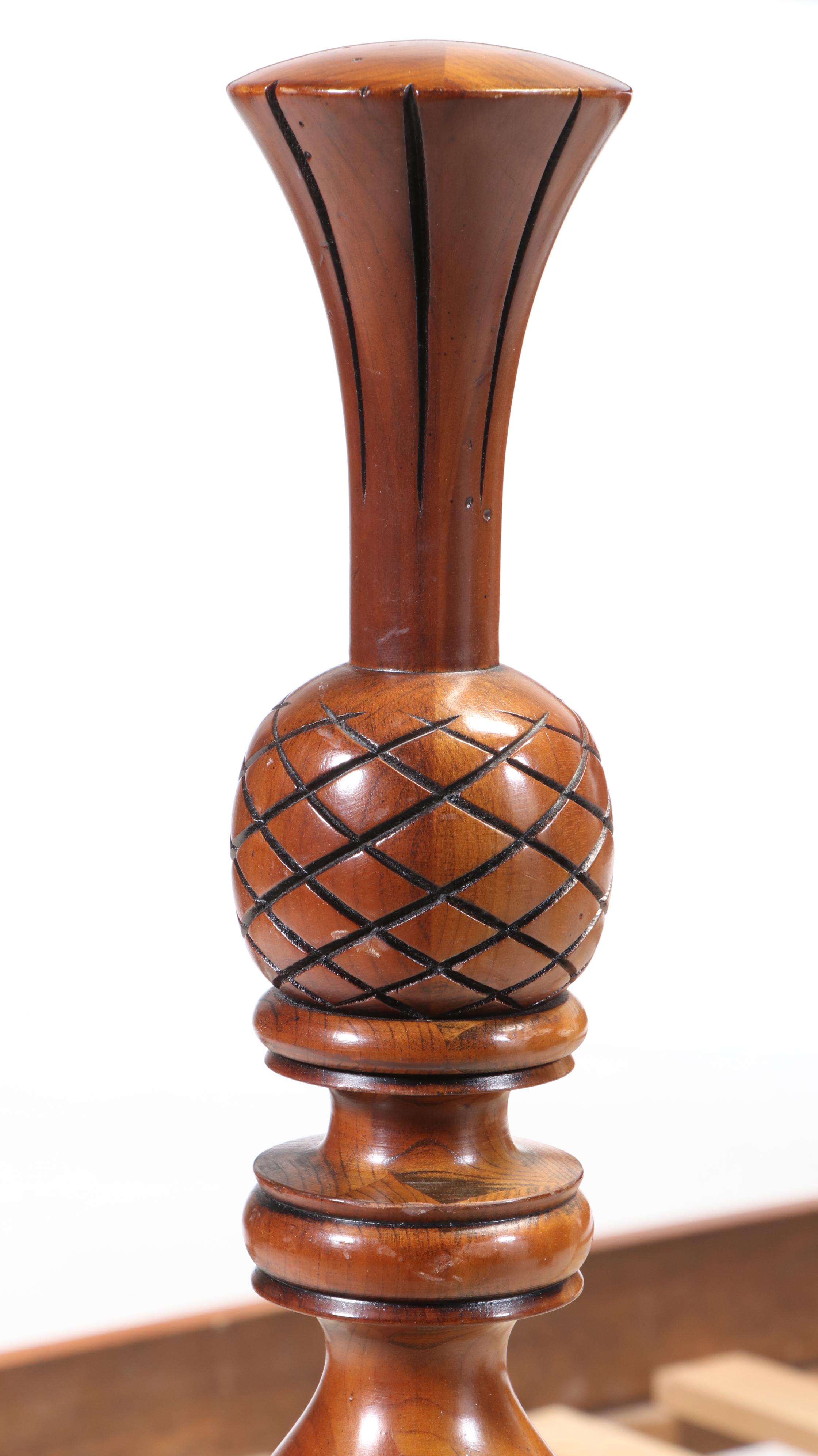 Harden Federal Style Cherry Pineapple Finial Four Poster Bed Frame