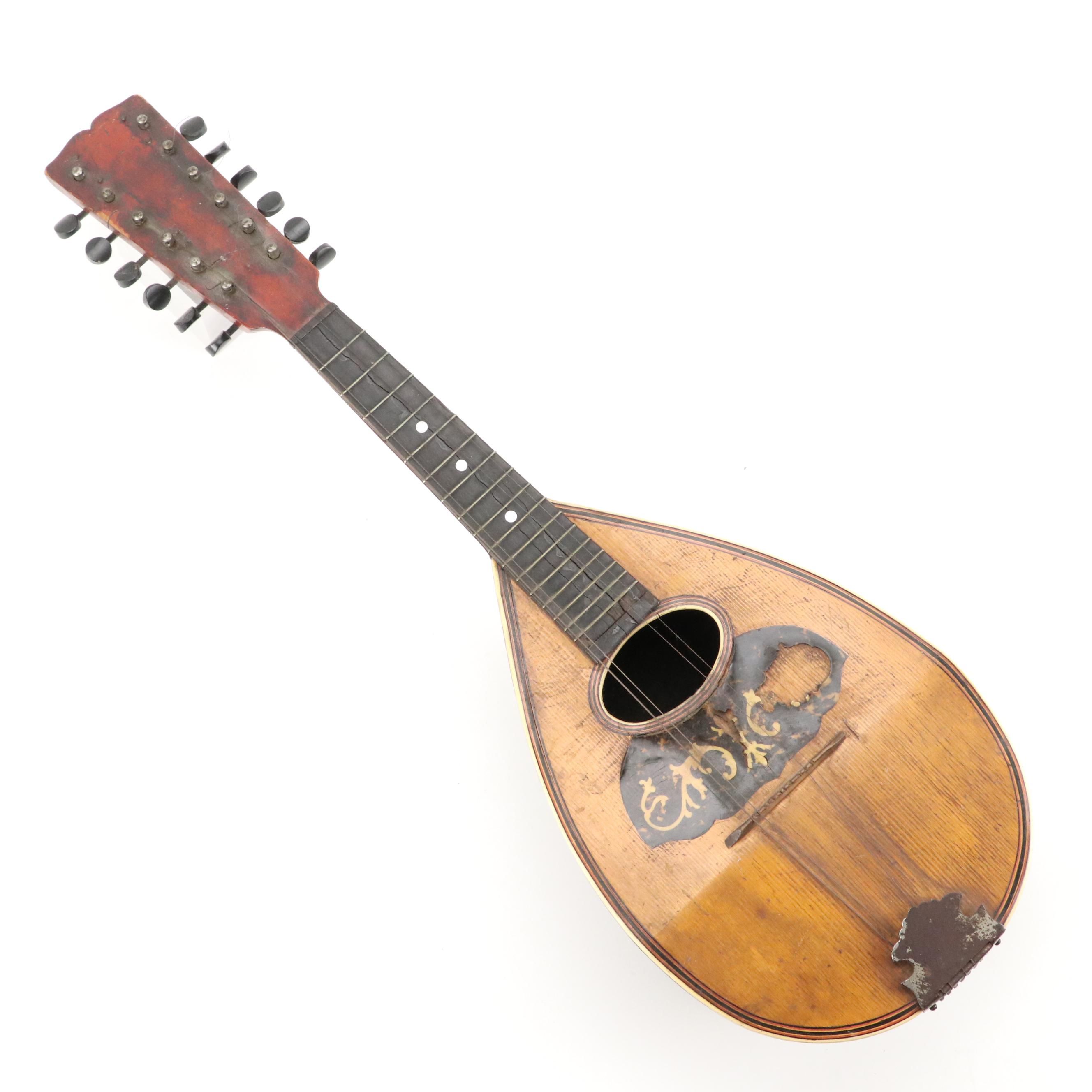 Washburn Style Acoustic Gourd Mandolin, Early 20th Century