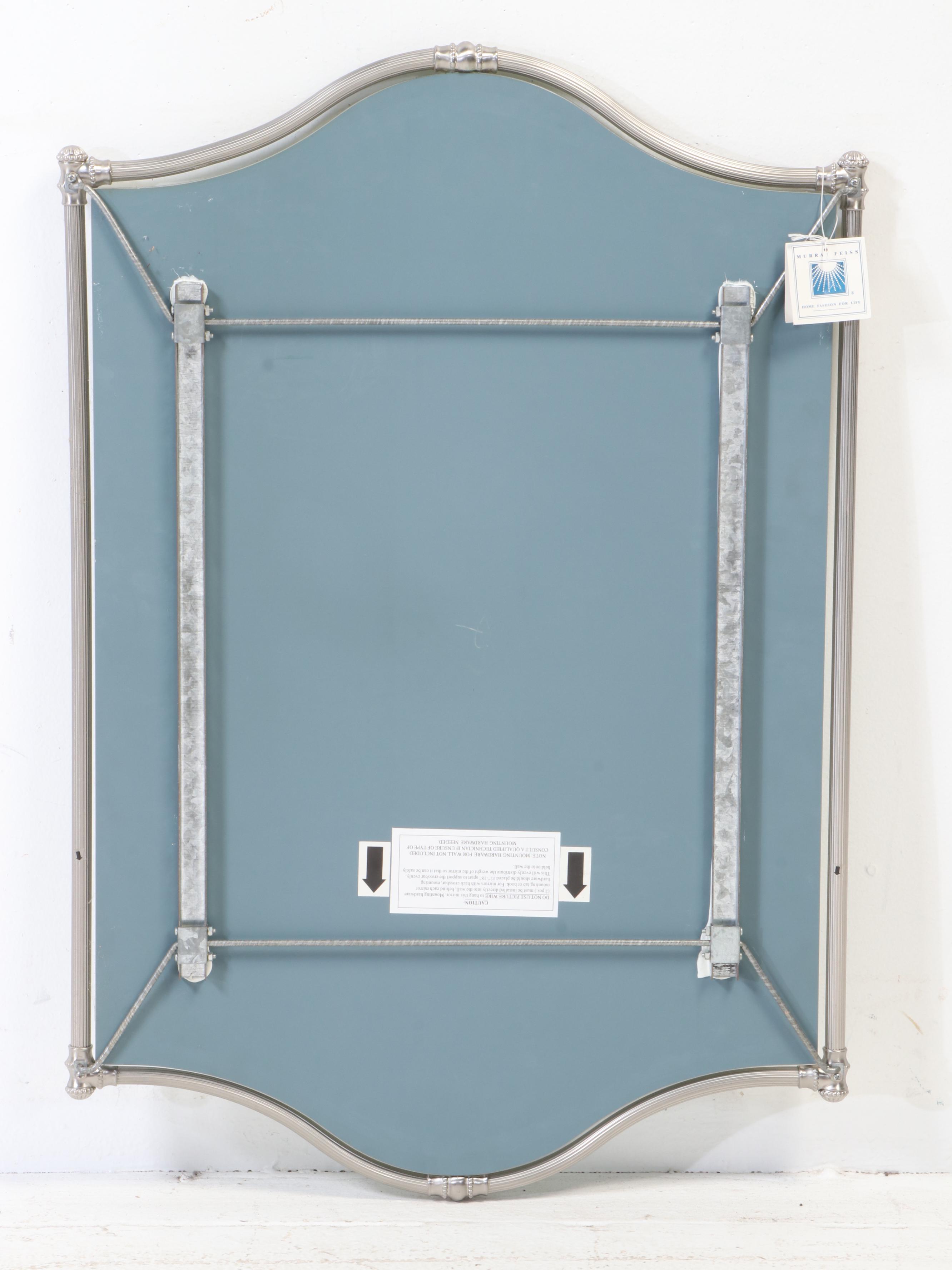 Murray Feiss Silver Tone Metal Wall Dresser Mirror