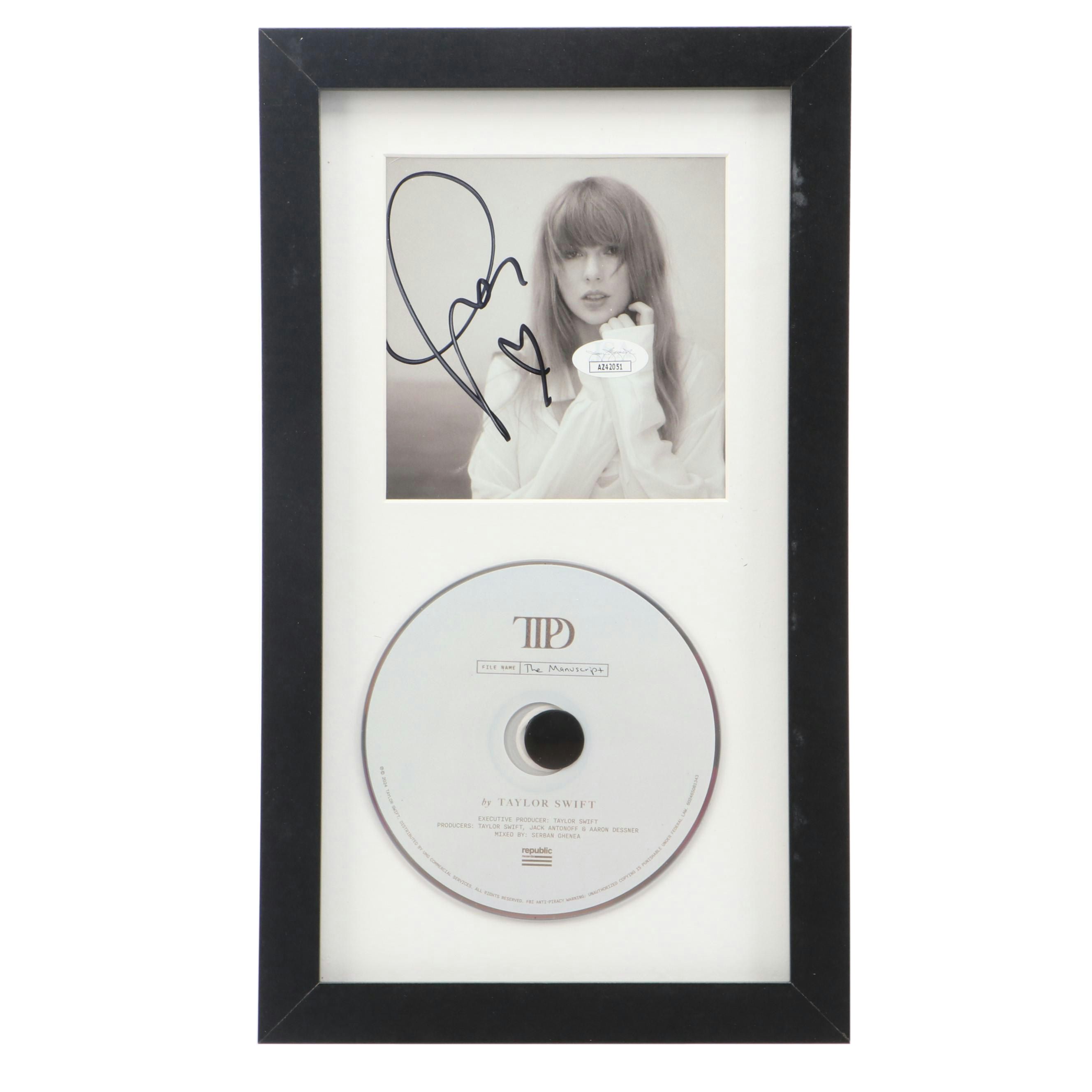 Taylor Swift Signed "The Tortured Poets Department" CD Card in Frame, JSA
