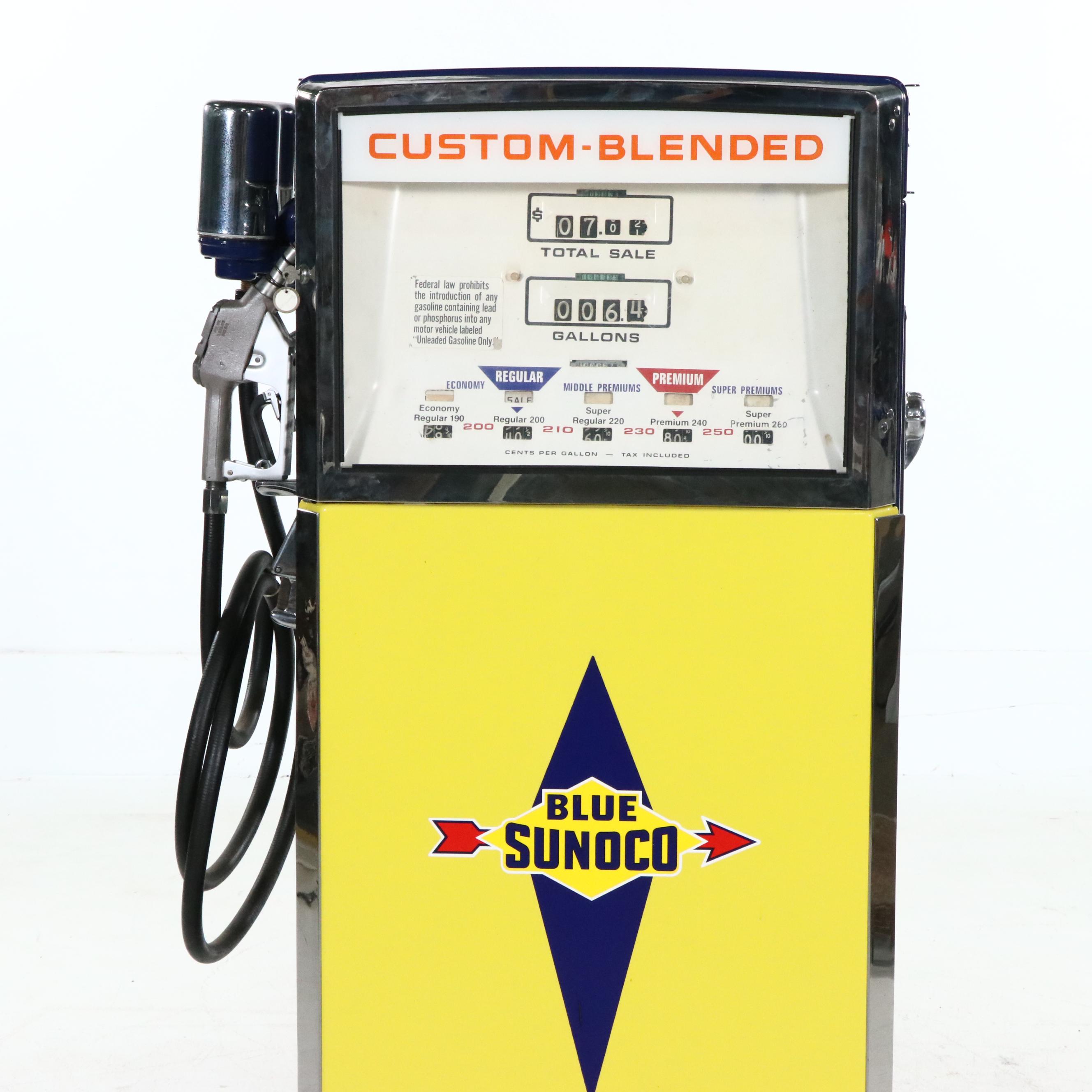 Wayne Blend-O-Matic Blue Sunoco Gas Pump, Mid-20th Century