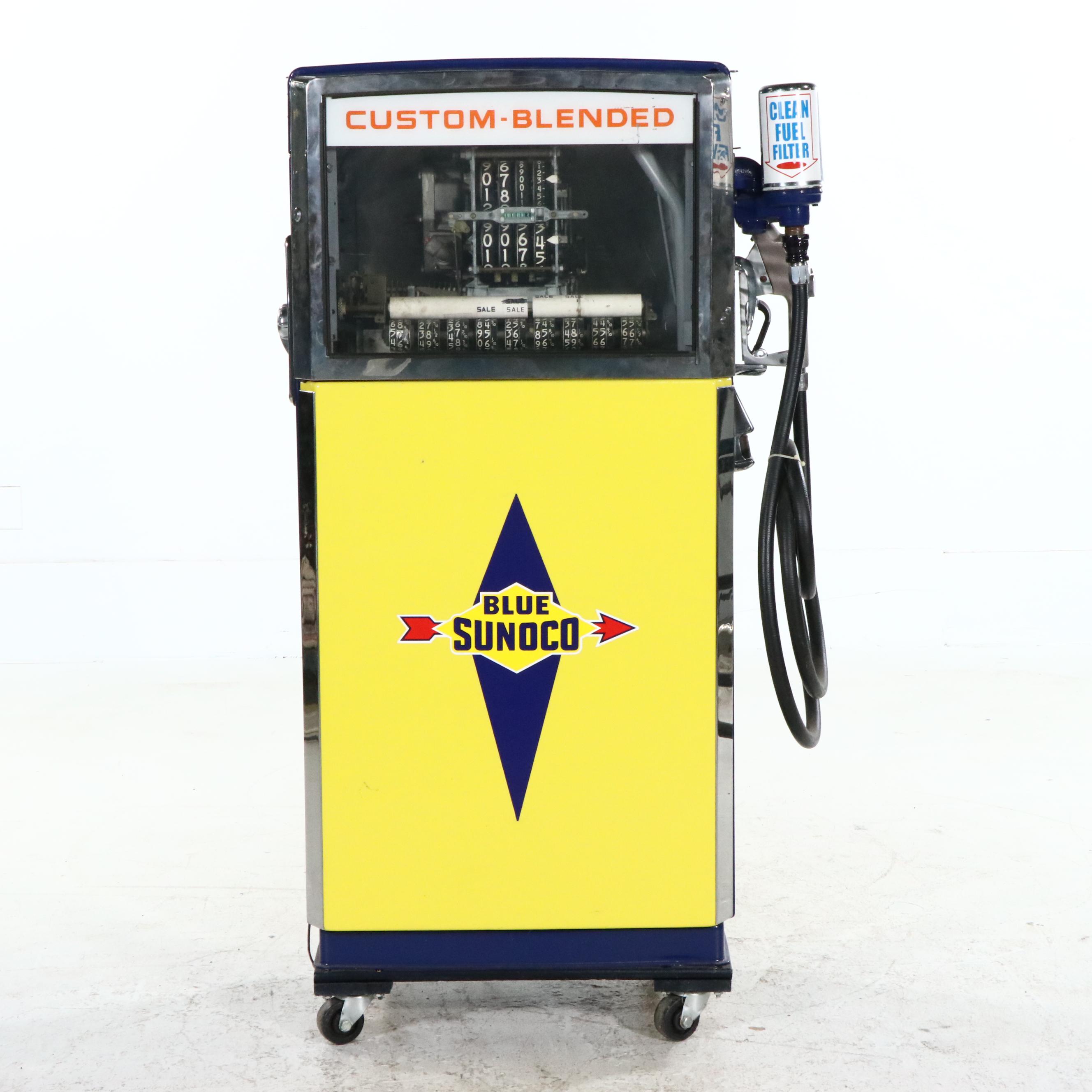 Wayne Blend-O-Matic Blue Sunoco Gas Pump, Mid-20th Century