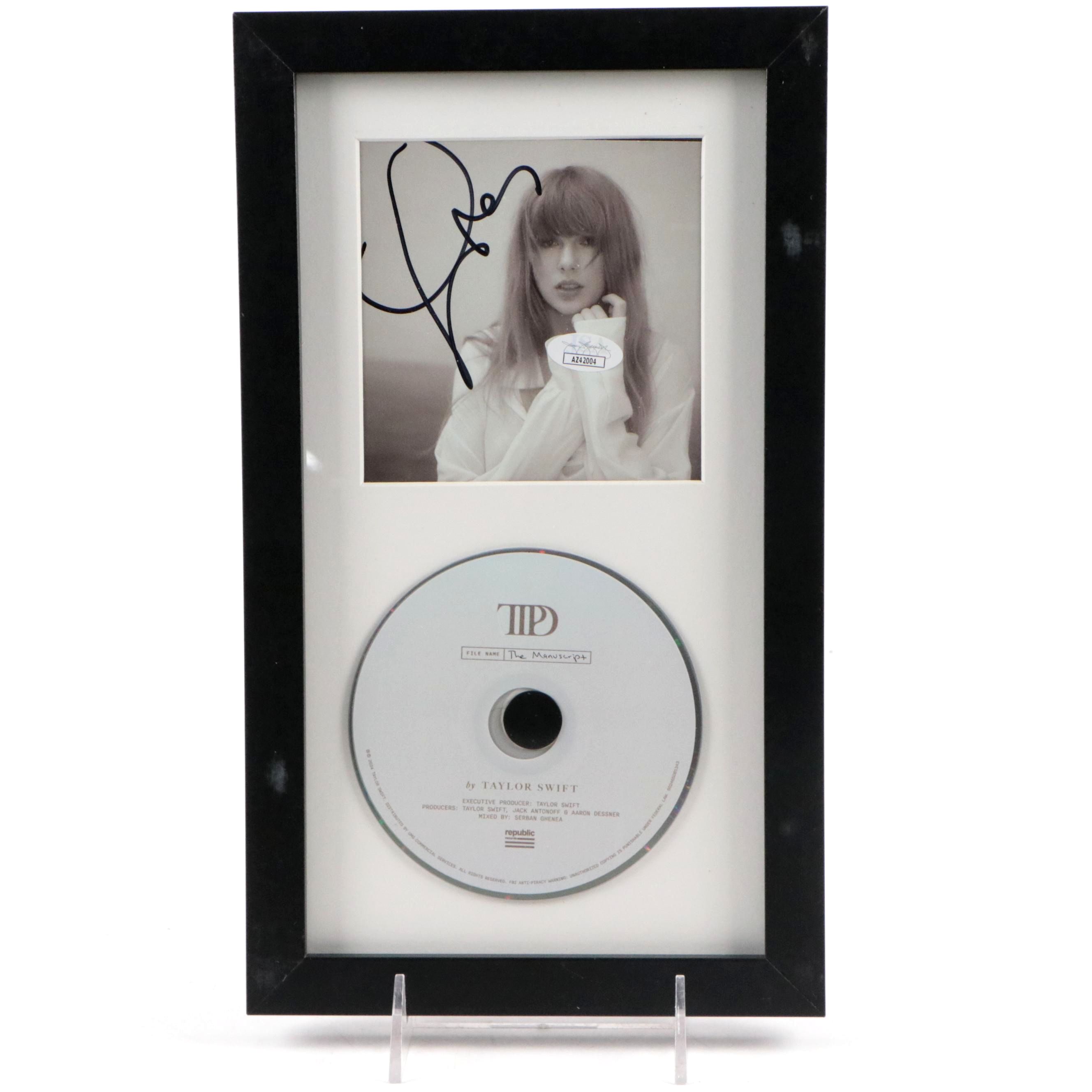 Taylor Swift Signed "The Tortured Poets Department" CD Card in Frame, JSA