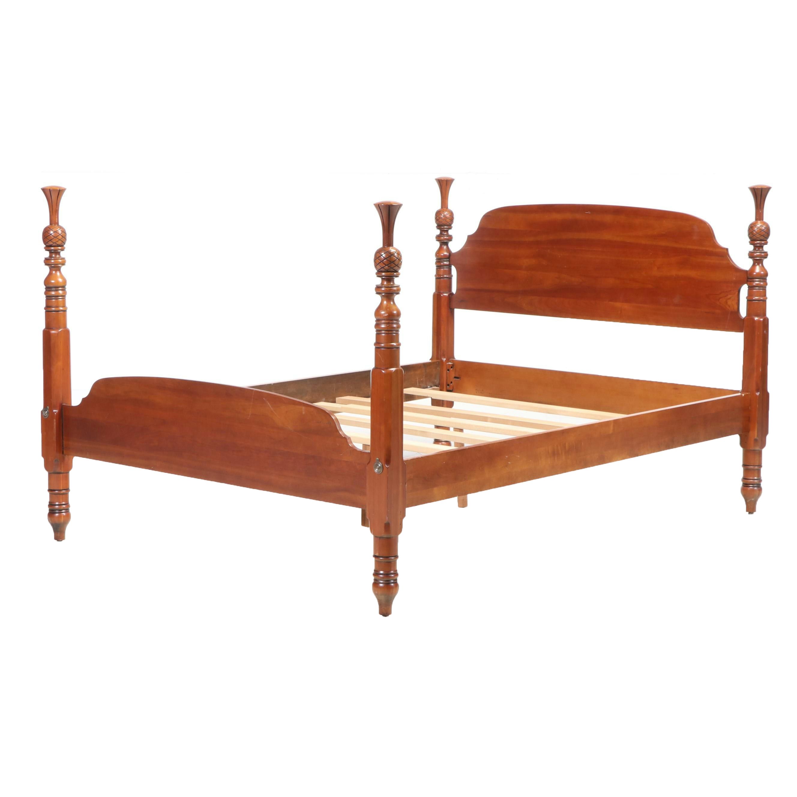 Harden Federal Style Cherry Pineapple Finial Four Poster Bed Frame