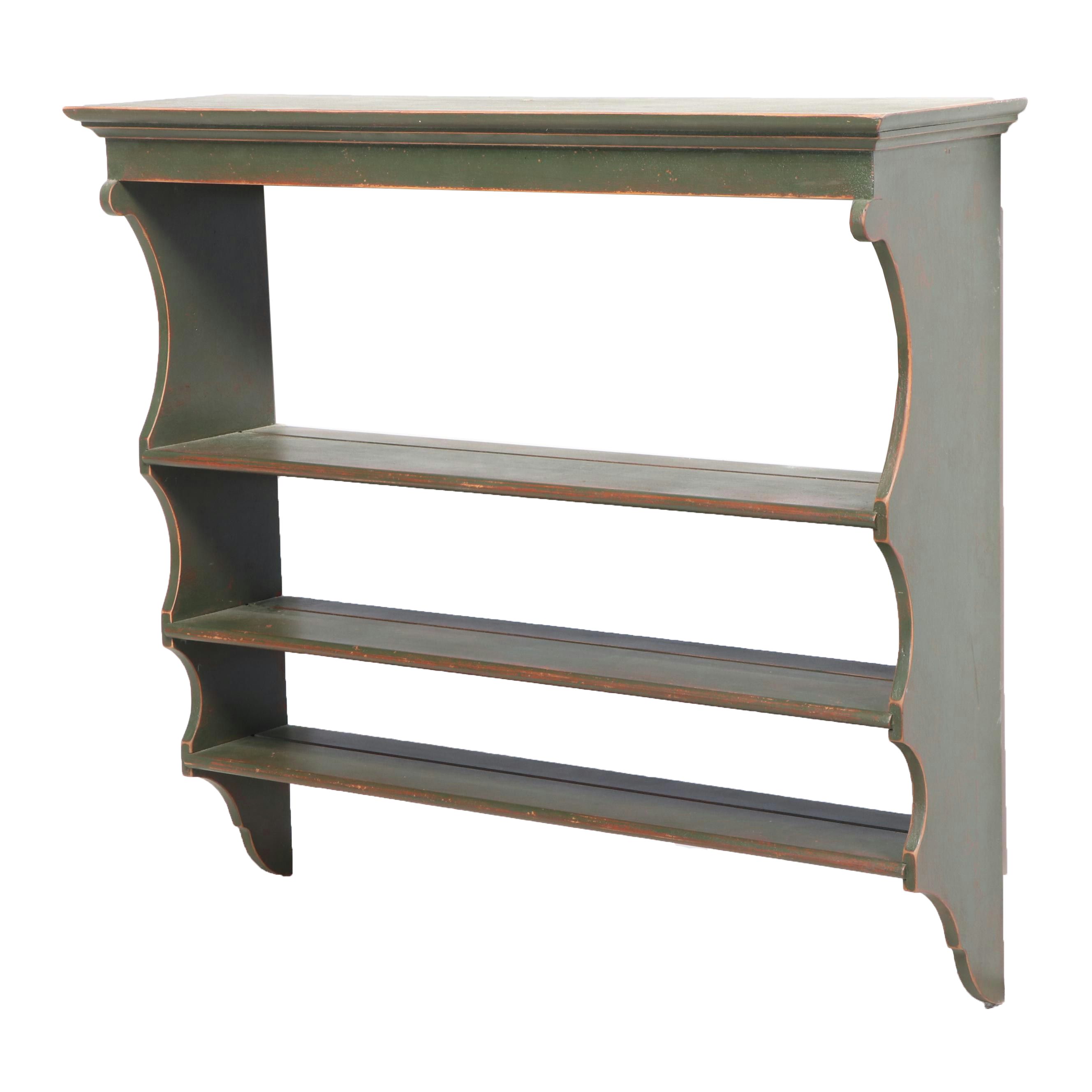 David T. Smith & Co. Federal Style Painted Wood Wall Hanging Plate Rack