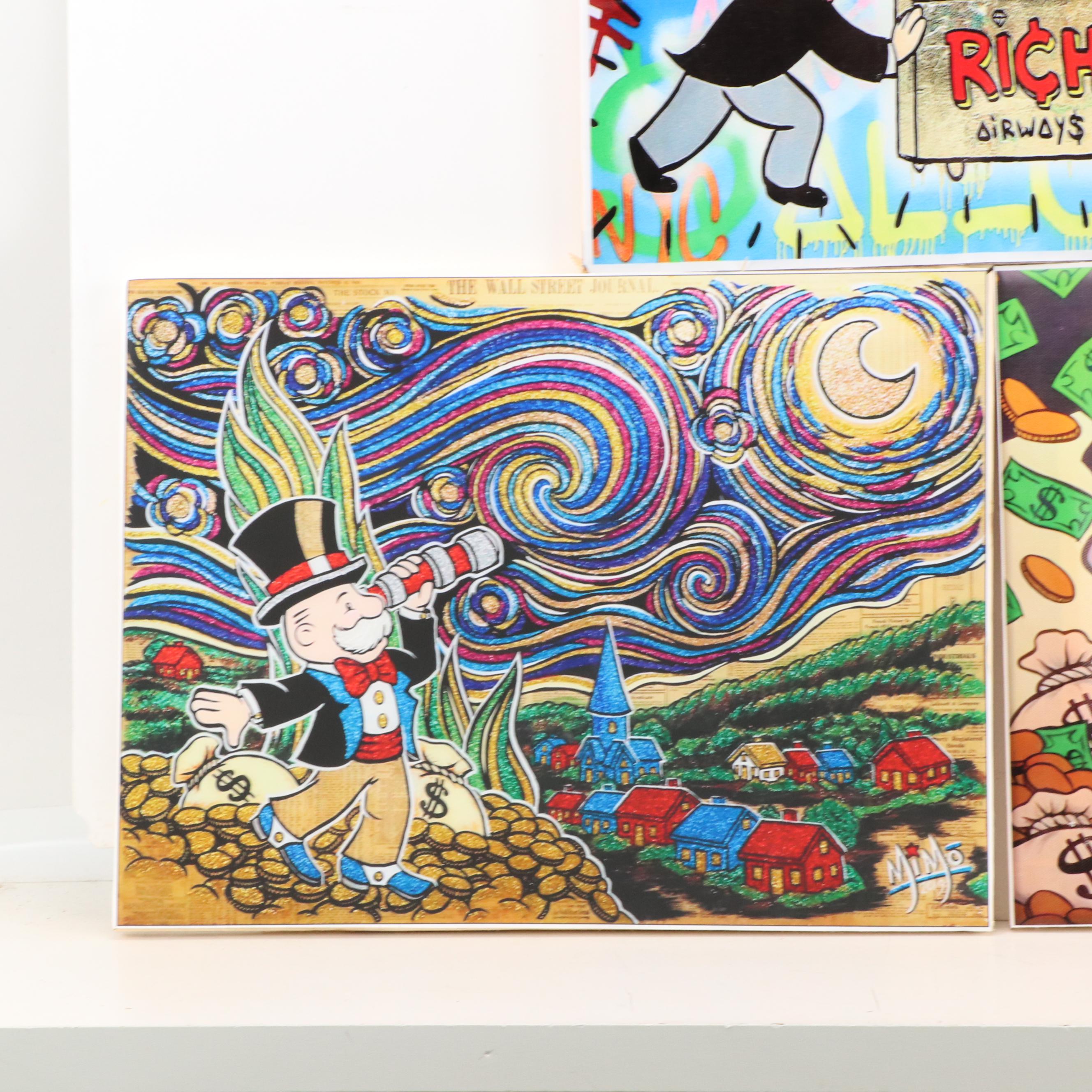 Pop Art Mr. Monopoly Giclées After Alec Monopoly and Mike Mozart