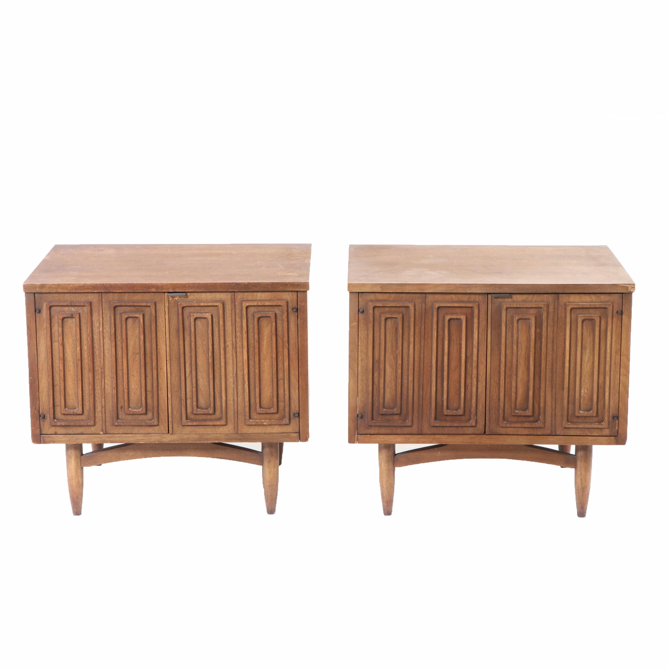 Pair of Mid Century Modern Walnut Side Cabinets