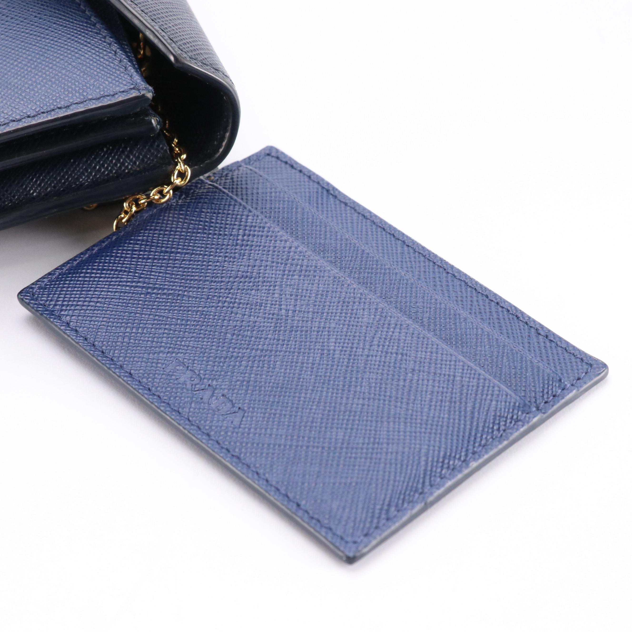 Prada Continental Wallet 1MH037 in Baltico/Blue Saffiano Leather with Box