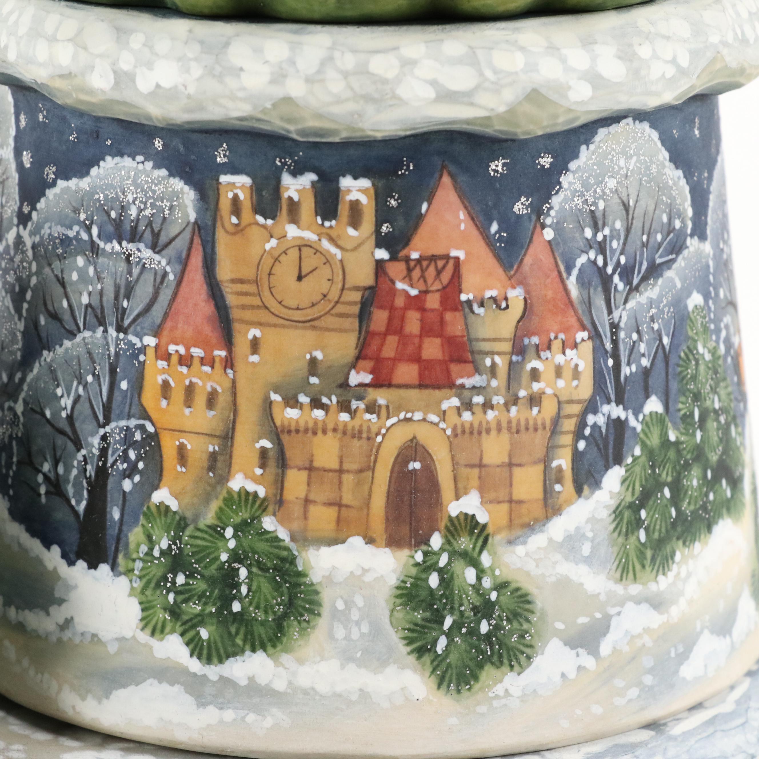 G. DeBrekht "Mickey and Minnie's Winter Wonderland" Rotating Music Box, 2004