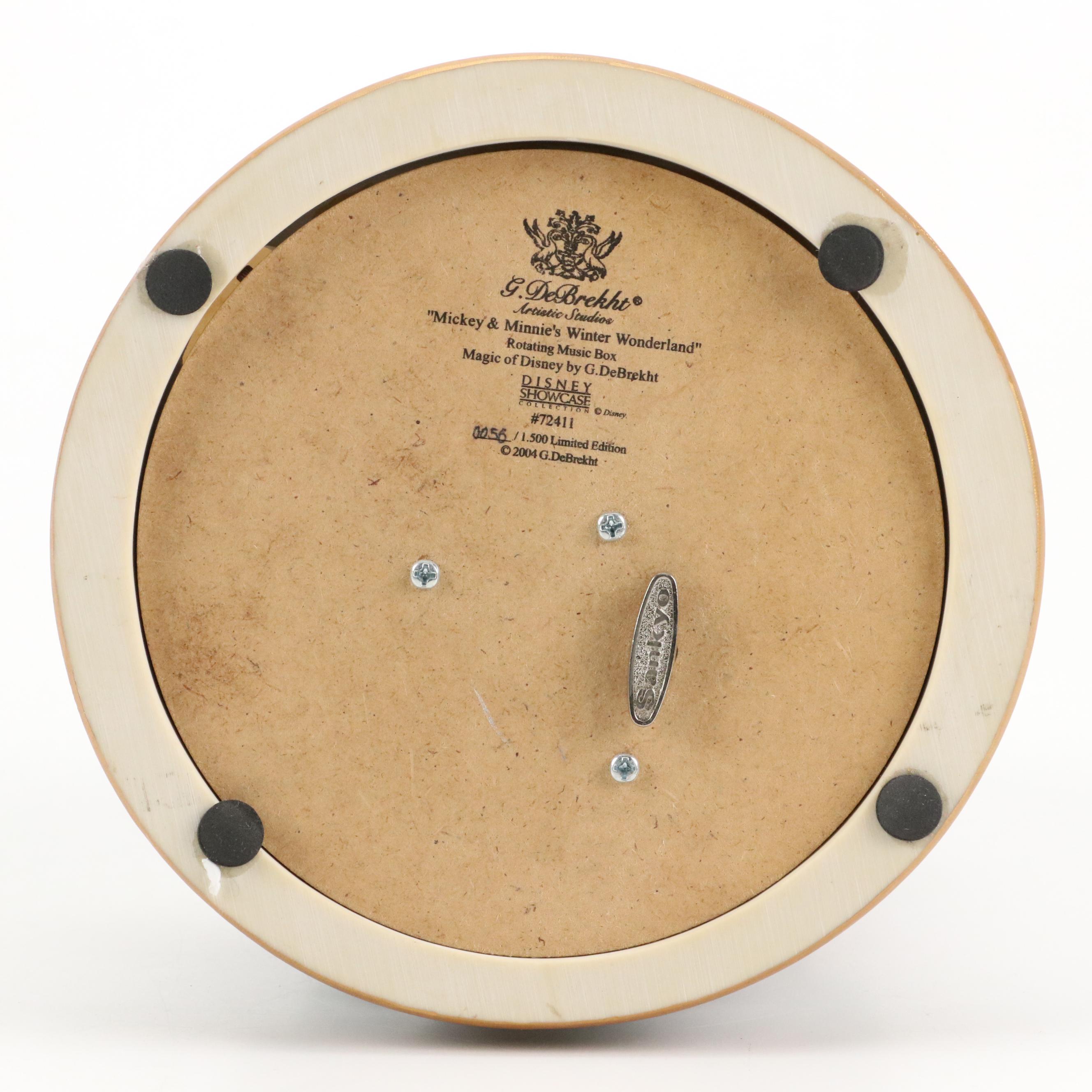 G. DeBrekht "Mickey and Minnie's Winter Wonderland" Rotating Music Box, 2004