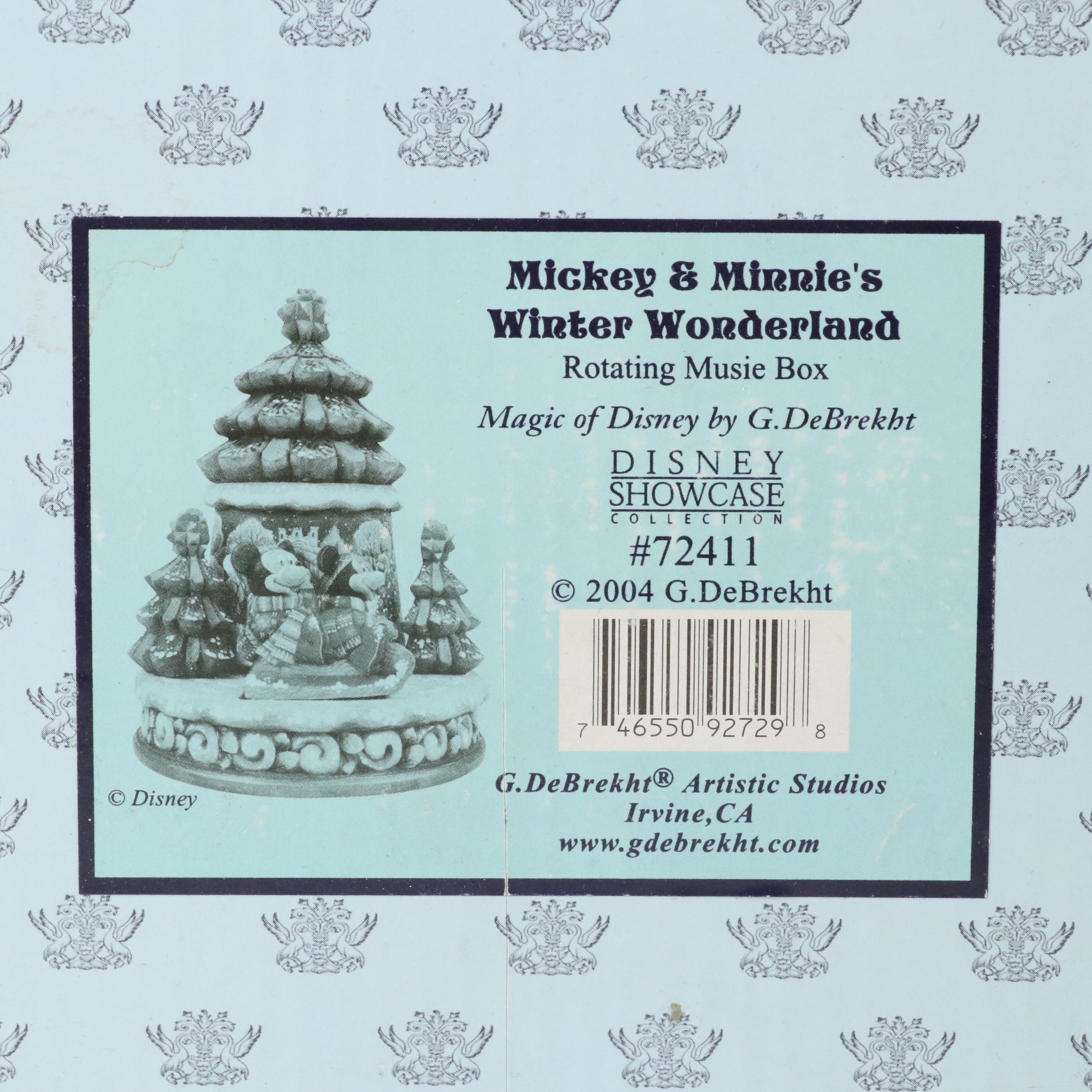 G. DeBrekht "Mickey and Minnie's Winter Wonderland" Rotating Music Box, 2004
