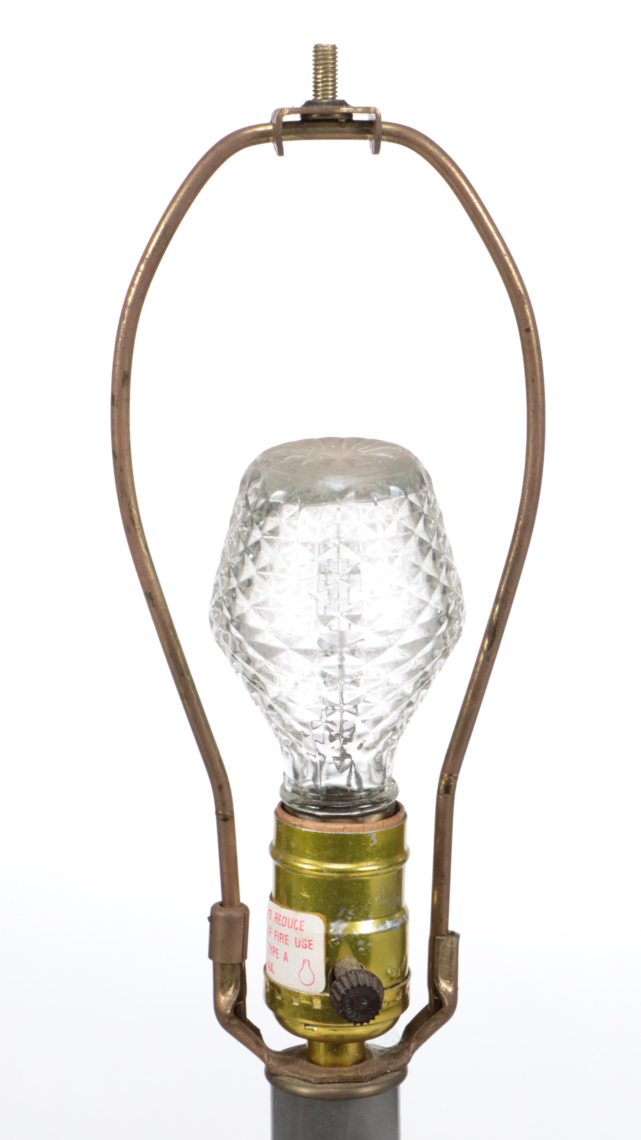 Colonial Style Tin Candle Mold Lamp with Pierced Tin Shade, Vintage