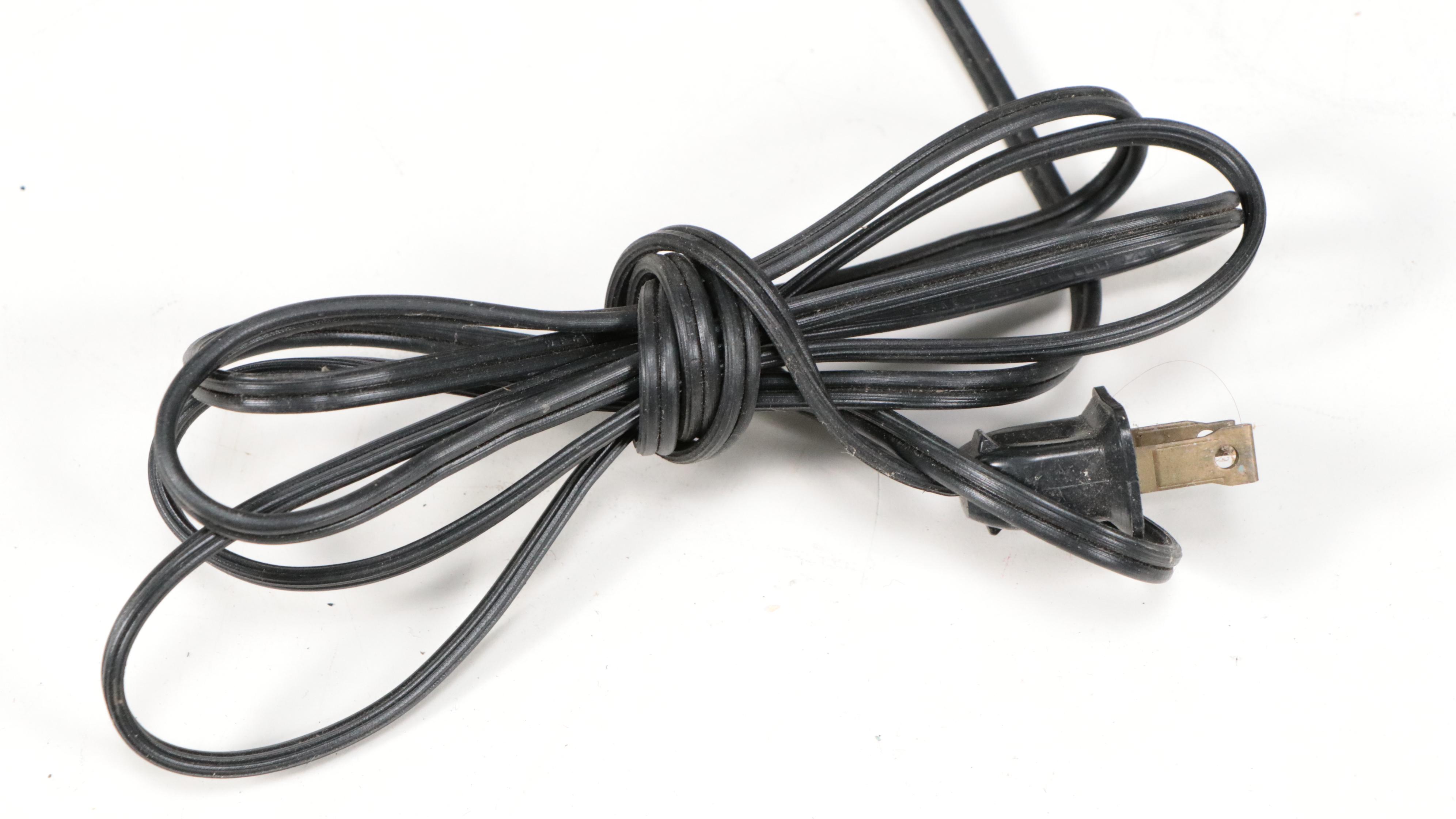 Colonial Style Tin Candle Mold Lamp with Pierced Tin Shade, Vintage