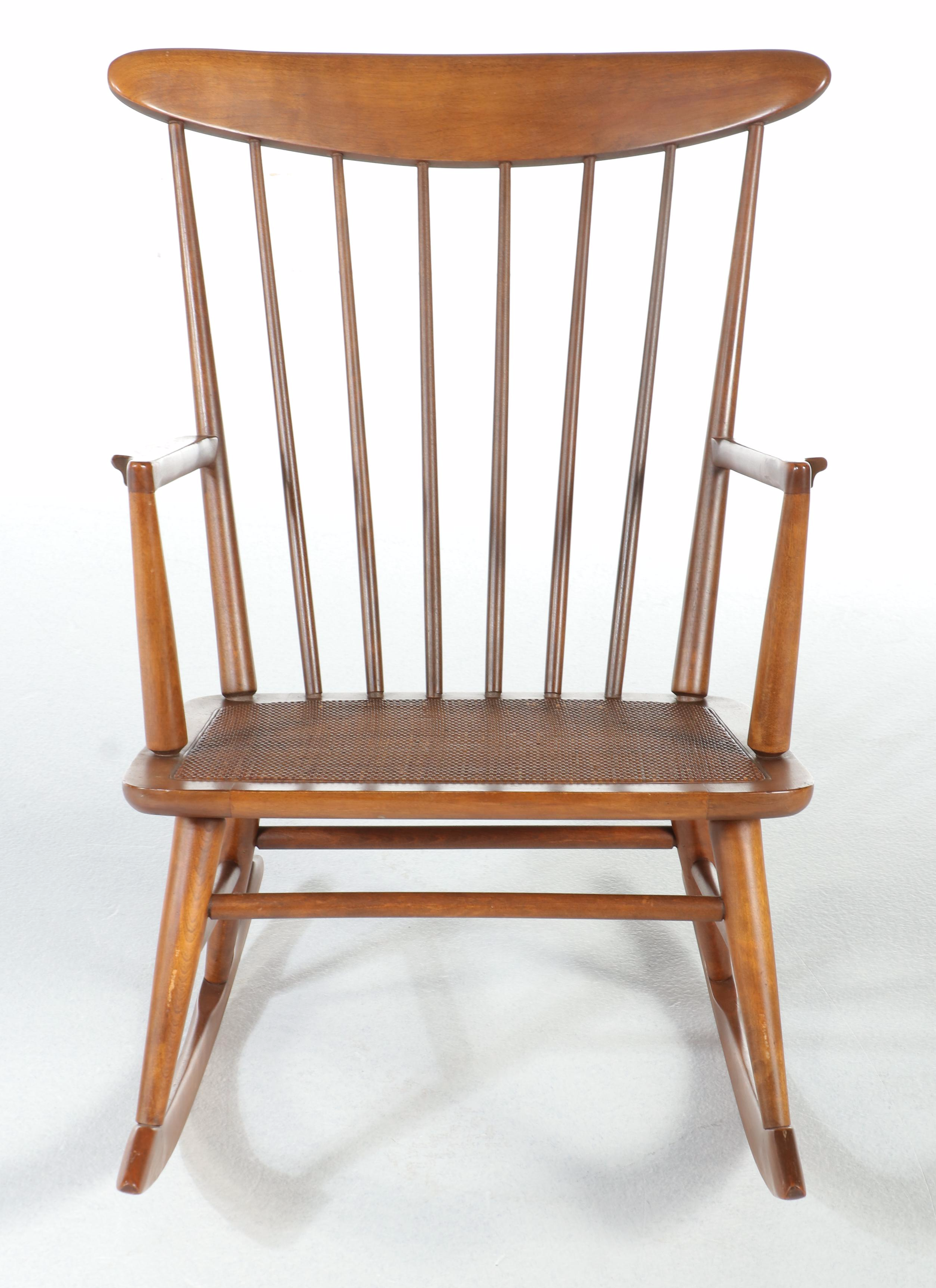 Mid Century Modern Walnut Rocking Chair, Manner of George Nakashima