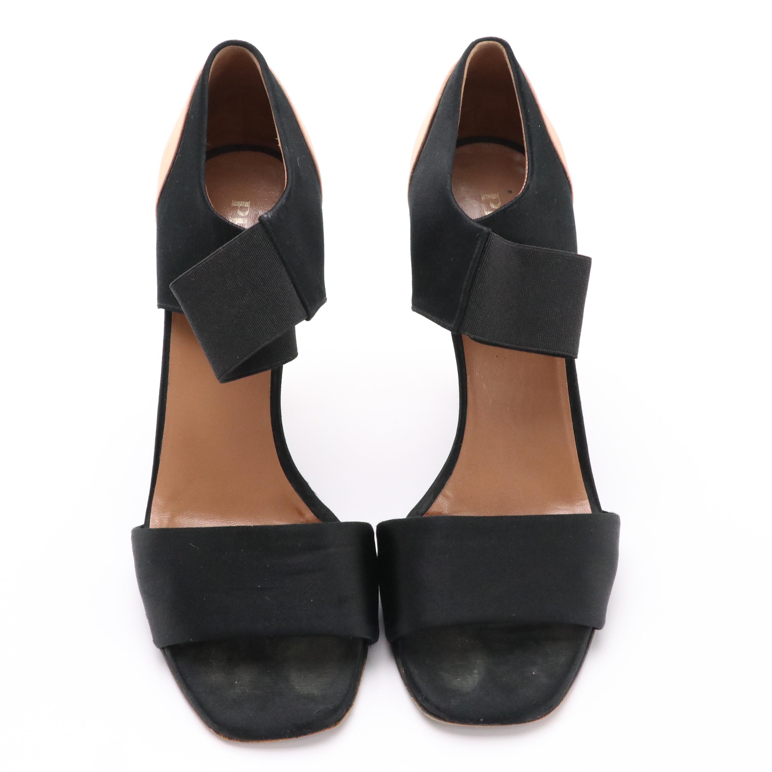 Prada Ankle Strap Dress Sandals in Color Block Satin