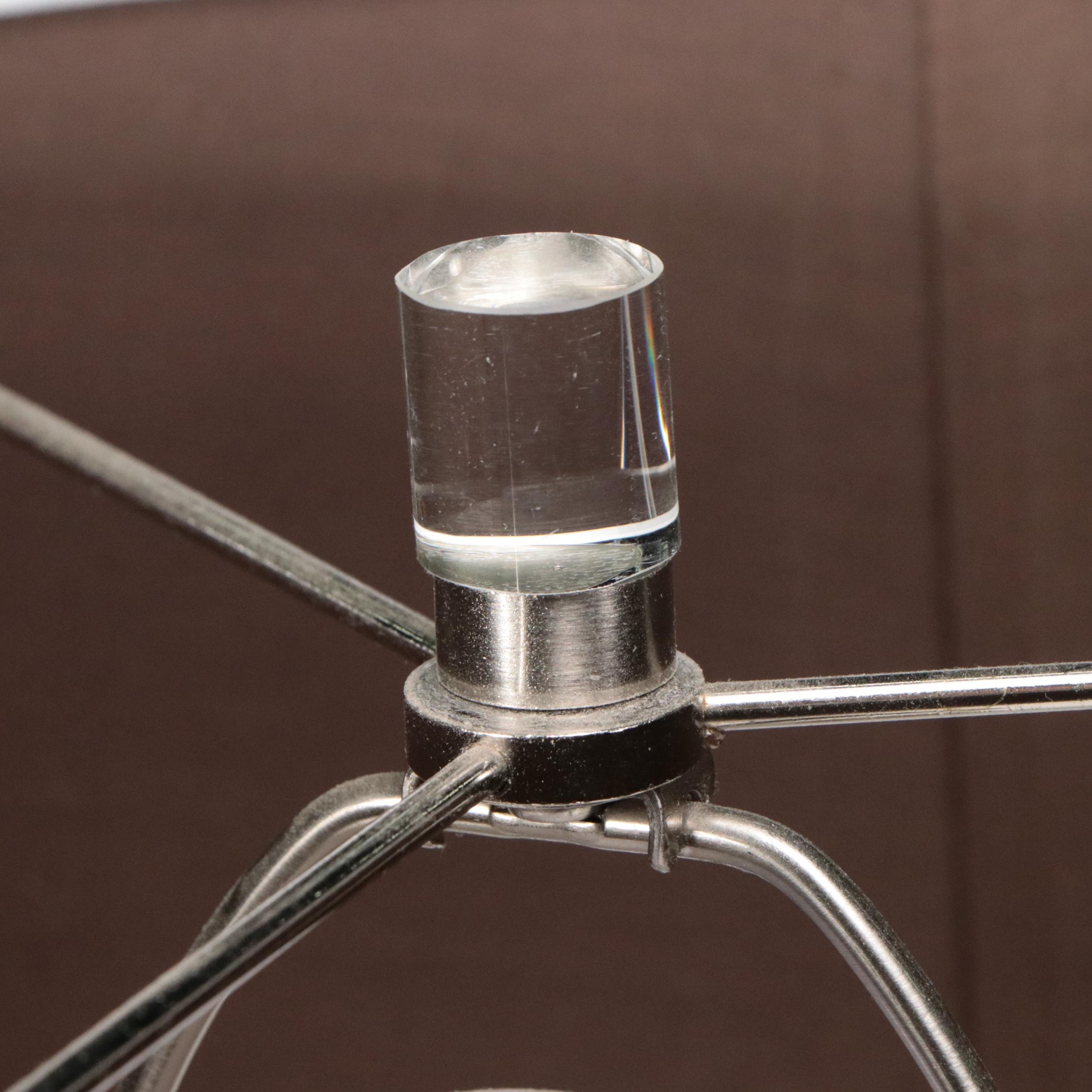 Hand-Carved Wooden Baluster on Acrylic Table Lamps with Custom Drum Shades