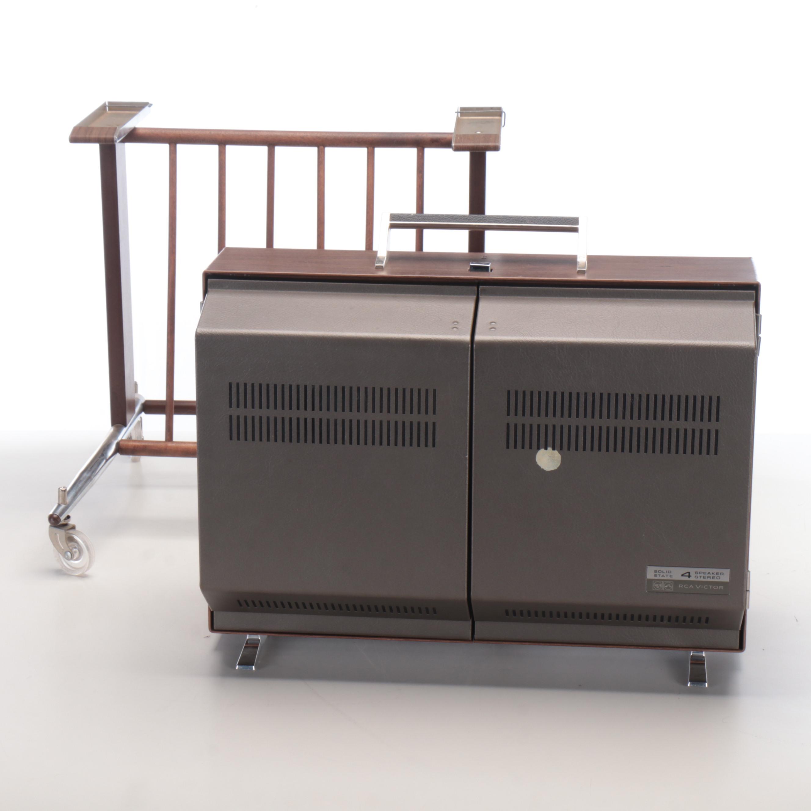 RCA Victor Solid State 4-Speaker Stereo Turntable with Portable Stand